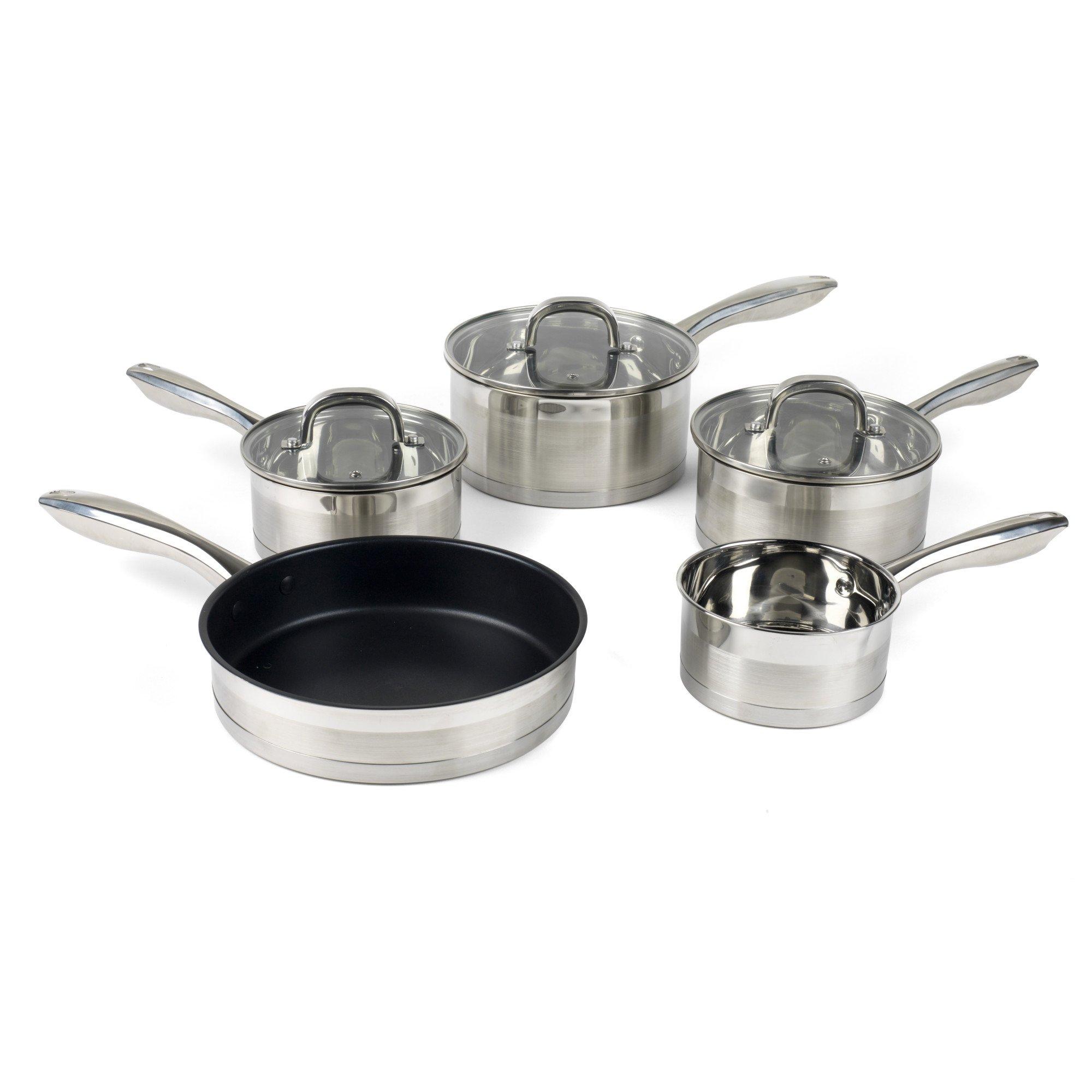 Silver - Salter - Timeless Collection Stainless Steel 5 Piece Pan Set - 1