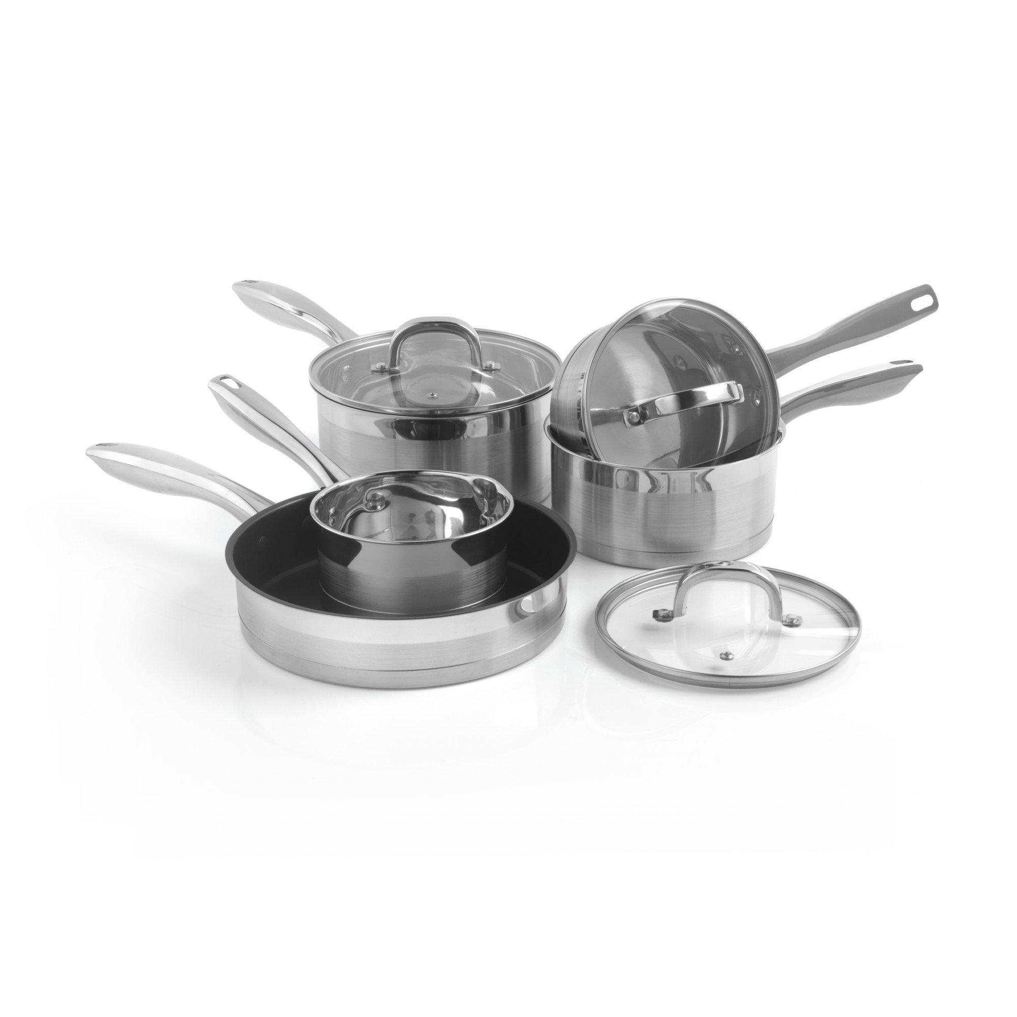 Silver - Salter - Timeless Collection Stainless Steel 5 Piece Pan Set - 2