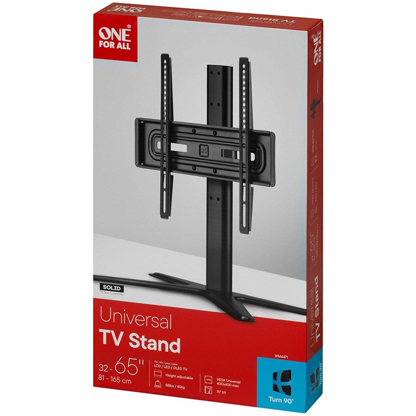 Black - One For All - One For All Solid Table Top TV Stand - 32-65 TVs - 4