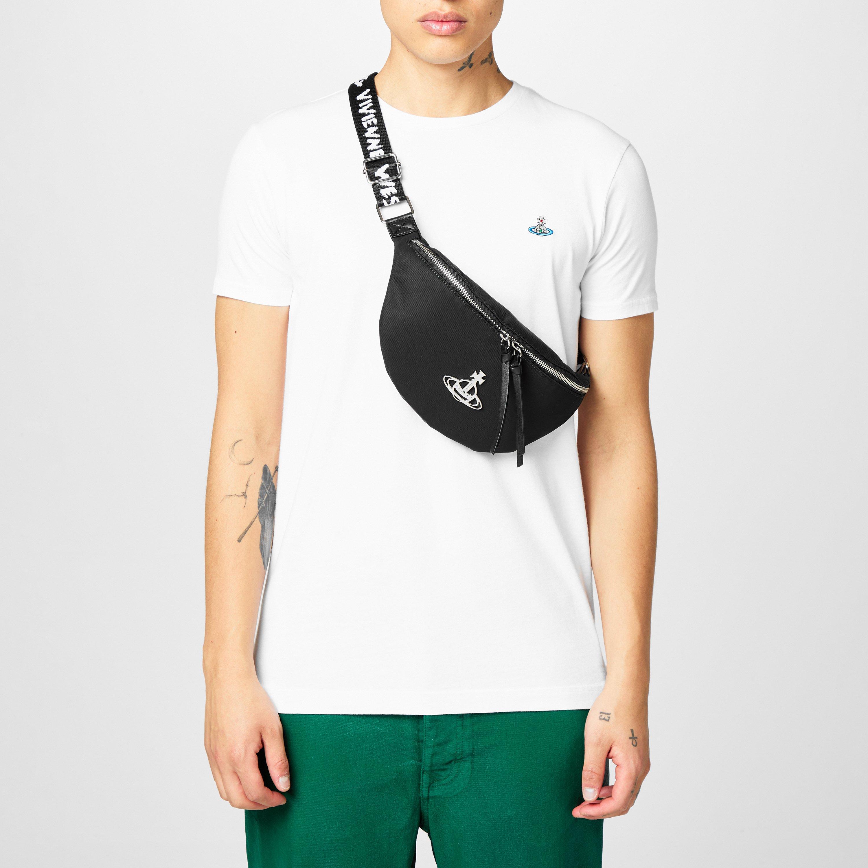 Black - Vivienne Westwood - Men's Logo Cotton Tape Bum Bag - 2