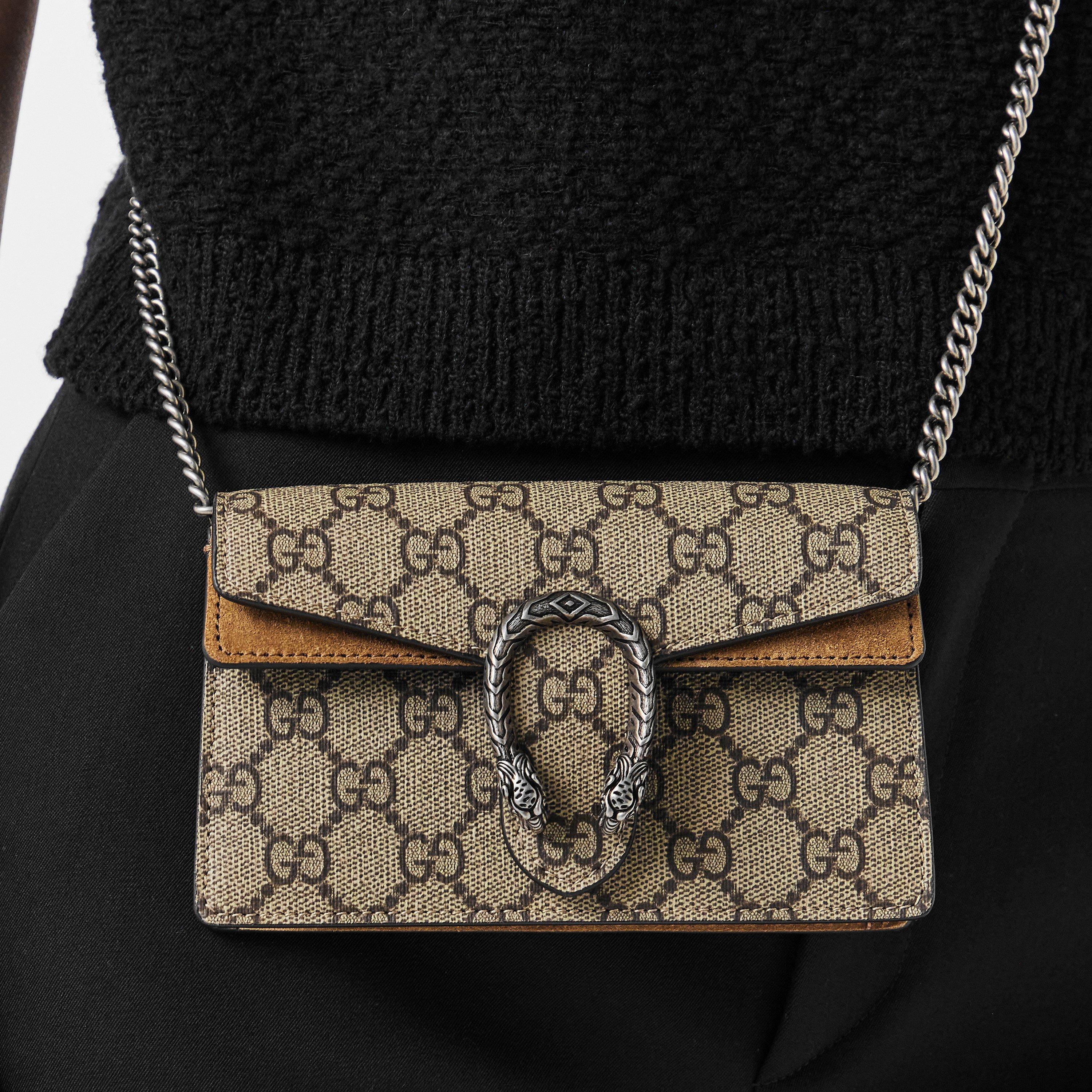 Canvas Bags Gucci Dionysus Supreme Mini Bag Gucci Mini GG Supreme Dionysus  Shoulder Bag 421970 Brown Cloth Ref