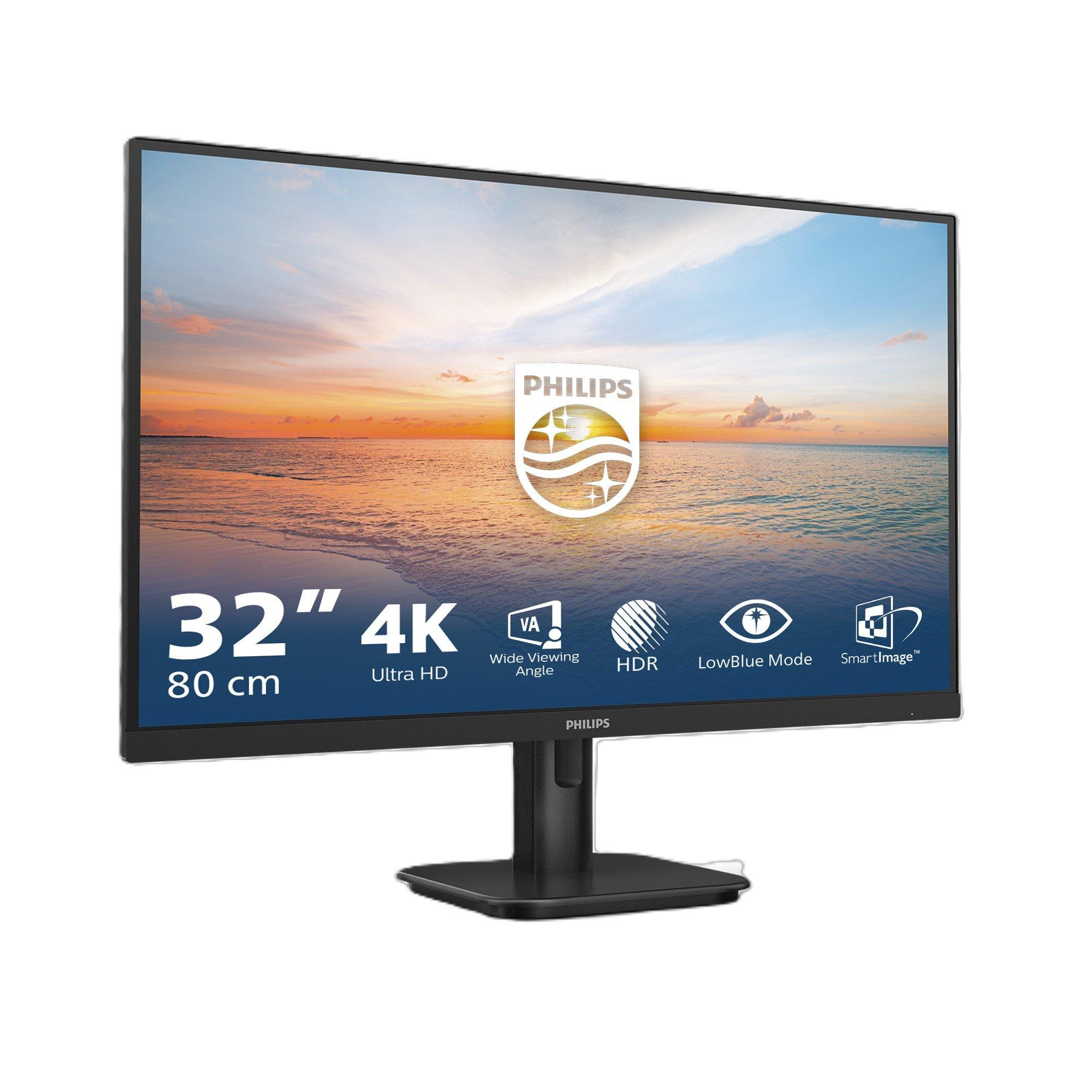 Black - Philips - Philips 32E1N1800LA 31.5 Inch VA 4K 60Hz Monitor - 2