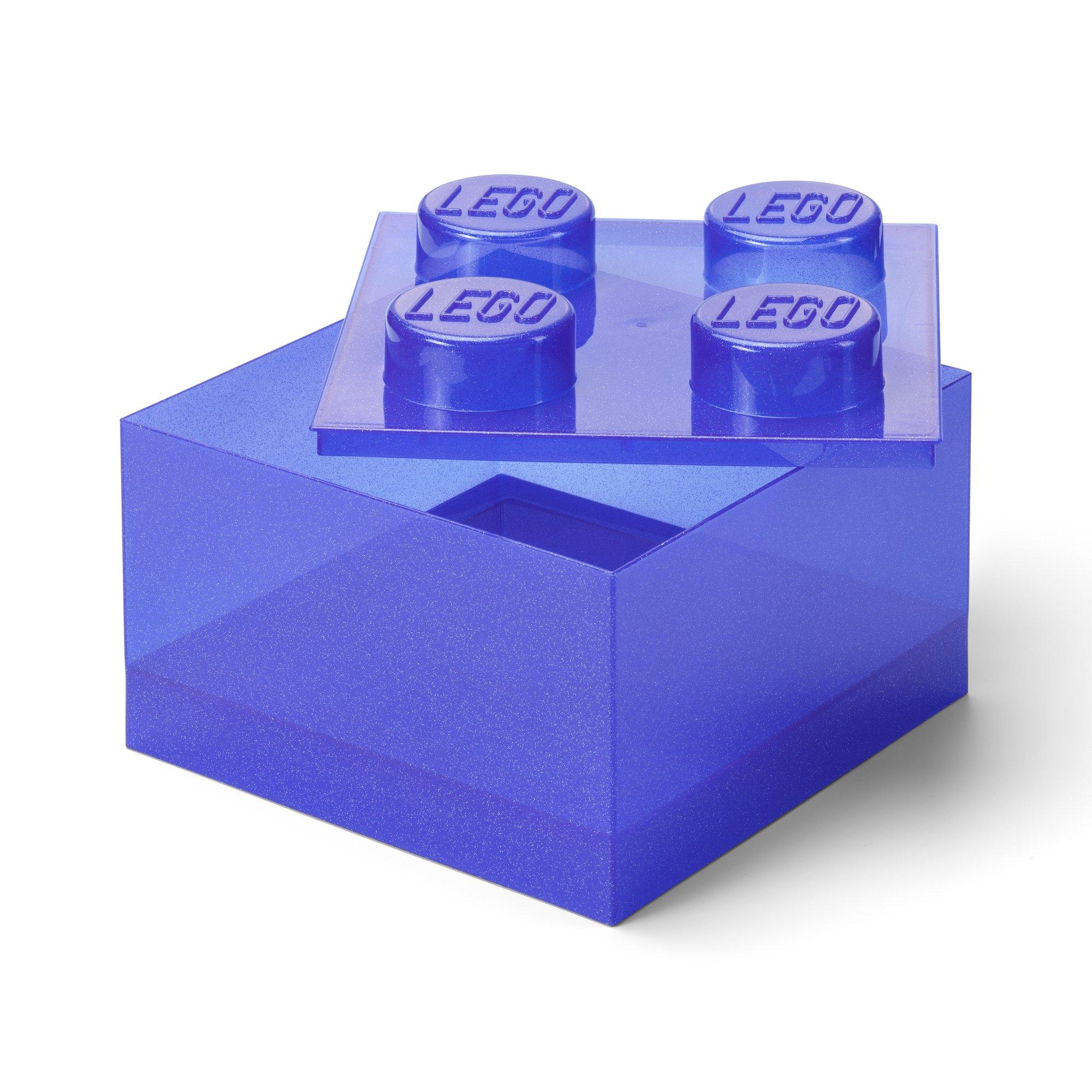 Lego  Kids 4 Brick Storage Box - Glitter Violet - 4 Brick