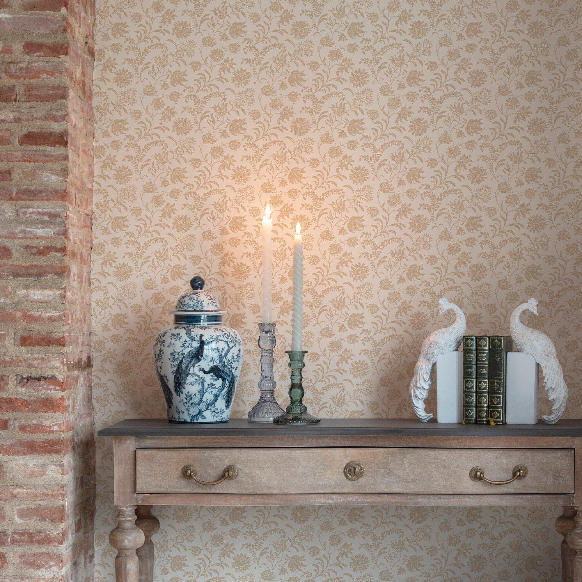 Caramel - Laura Ashley - Hemingway Caramel Wallpaper - 1