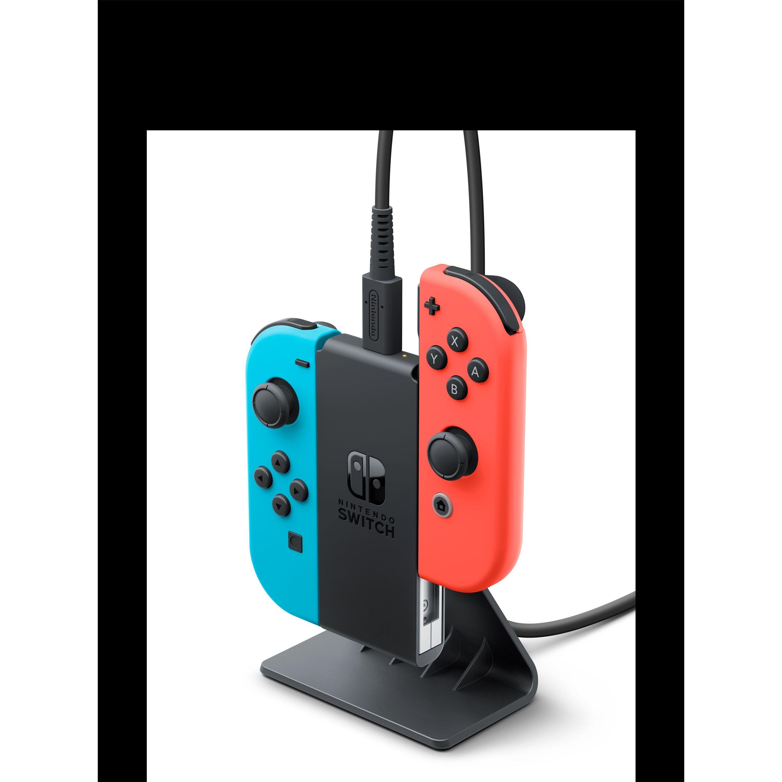 Black - Nintendo - Con Two-Way Stand Charging and Cables - 2