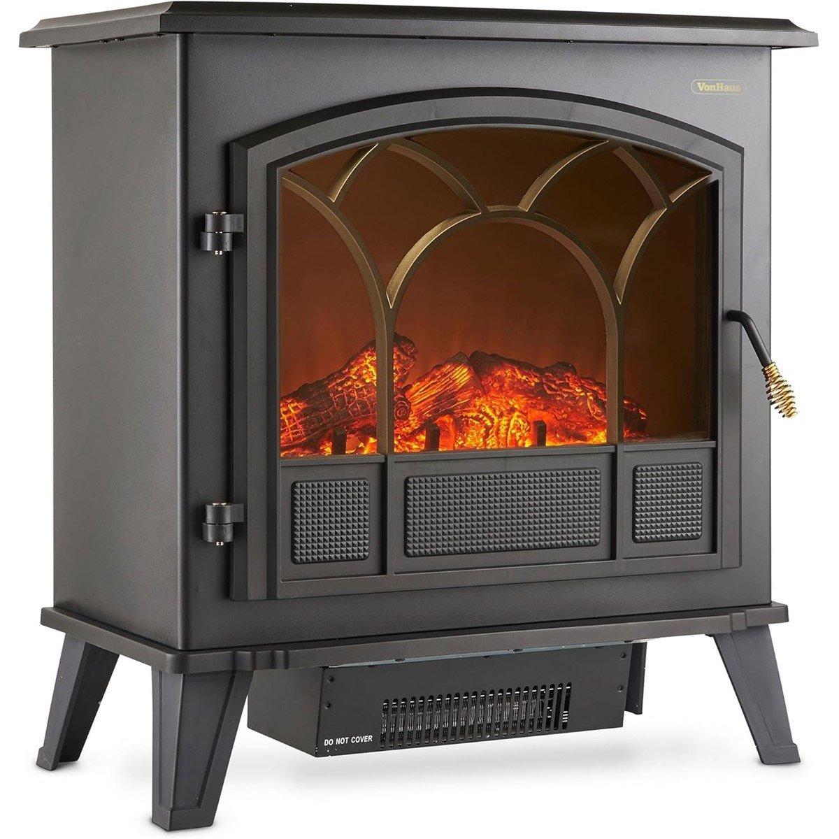 Black - VonHaus - 1850W Large Black Stove Heater - 1