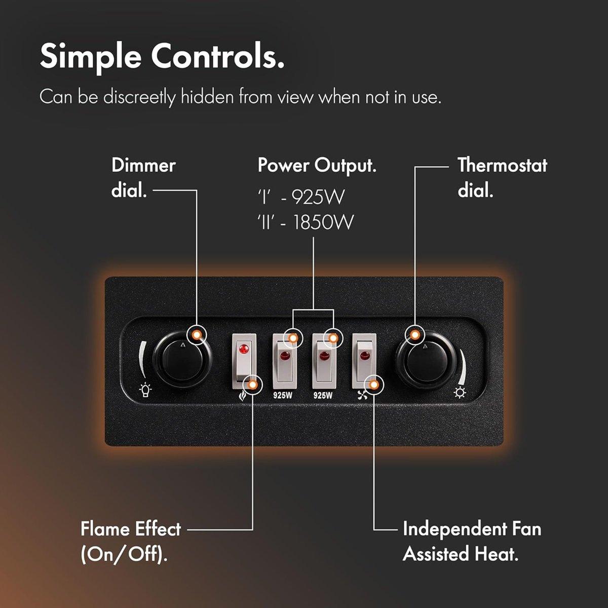 Black - VonHaus - 1850W Large Black Stove Heater - 5