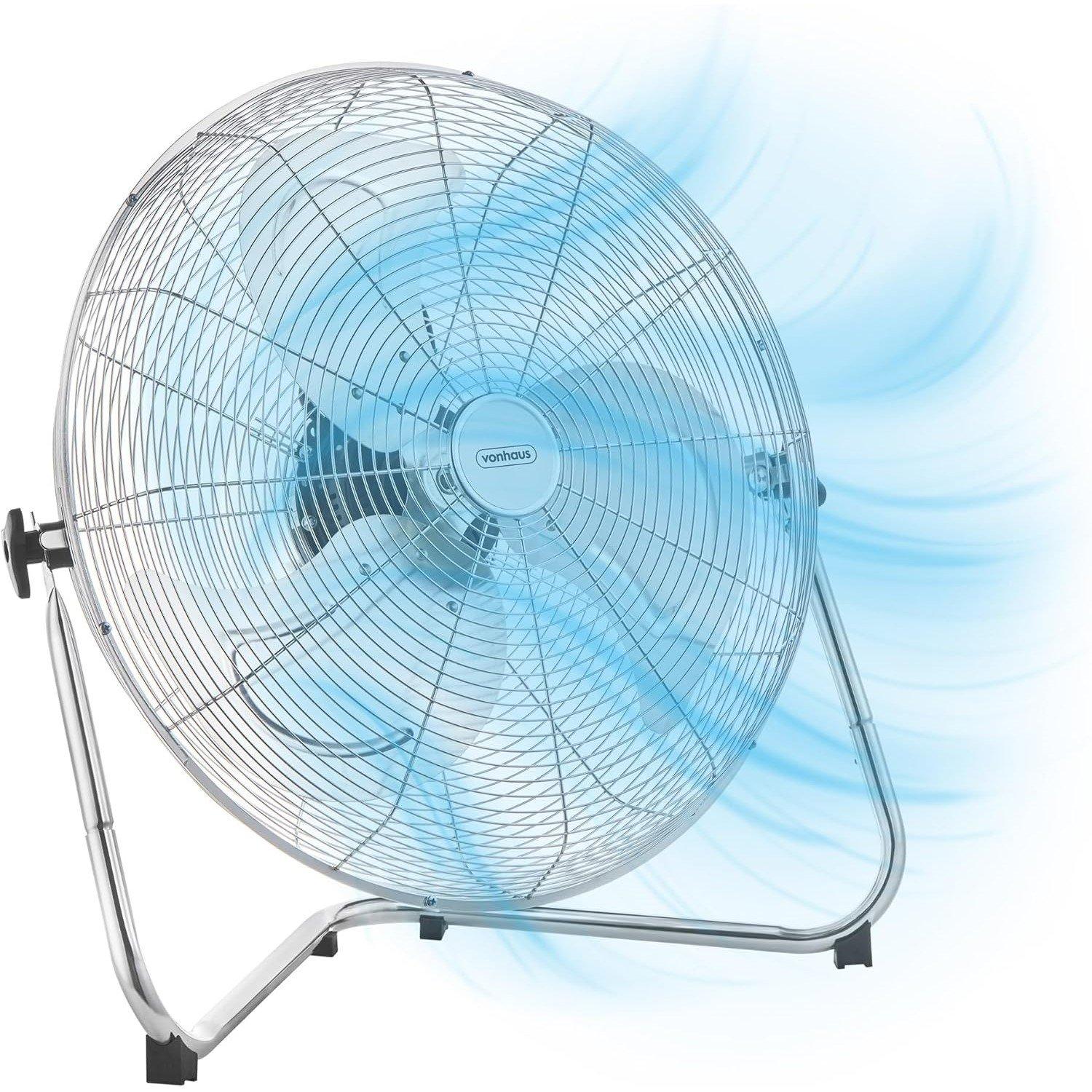 Silver - VonHaus - VonHaus Floor Fan  – 3 Speeds Stand Included - 1