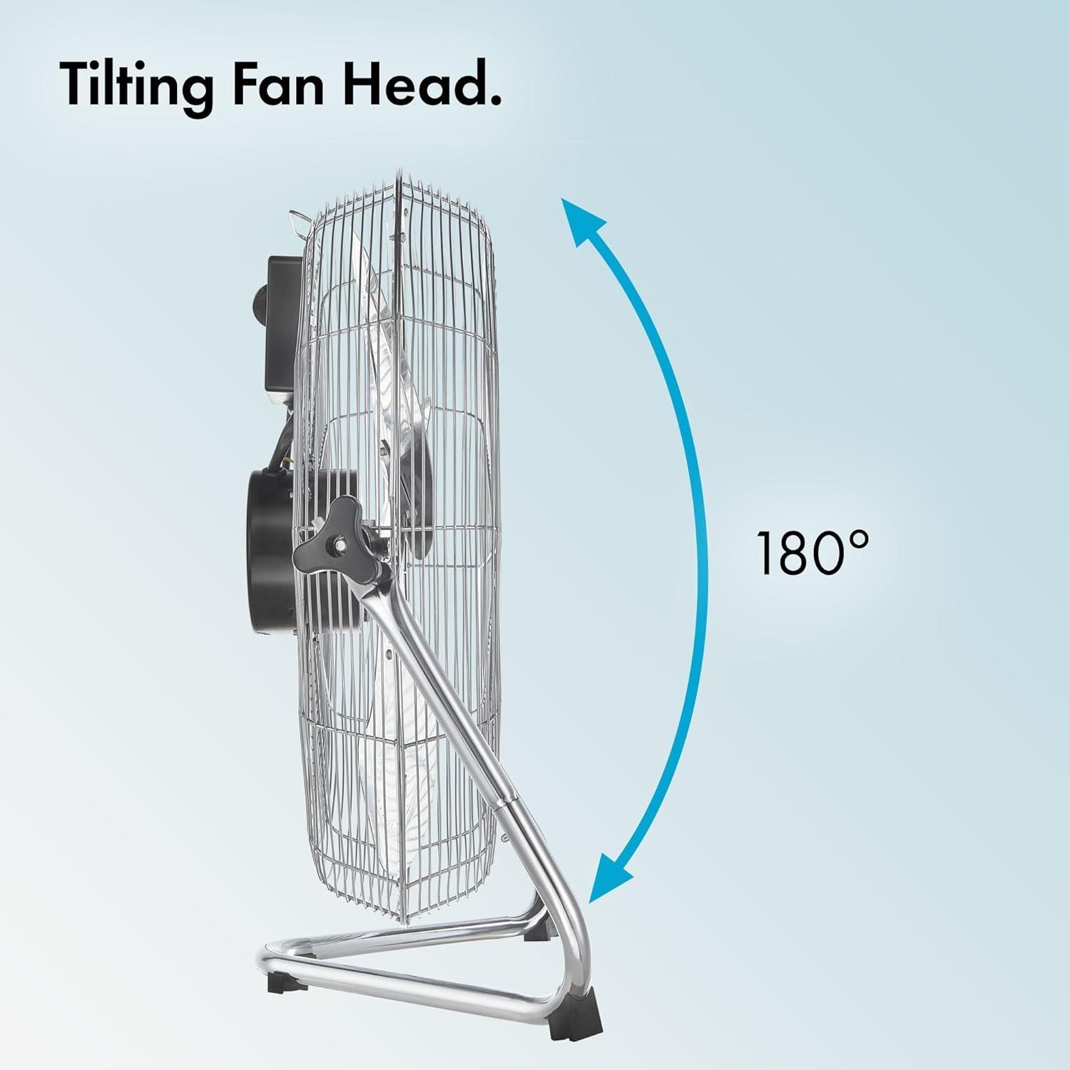 Silver - VonHaus - VonHaus Floor Fan  – 3 Speeds Stand Included - 4