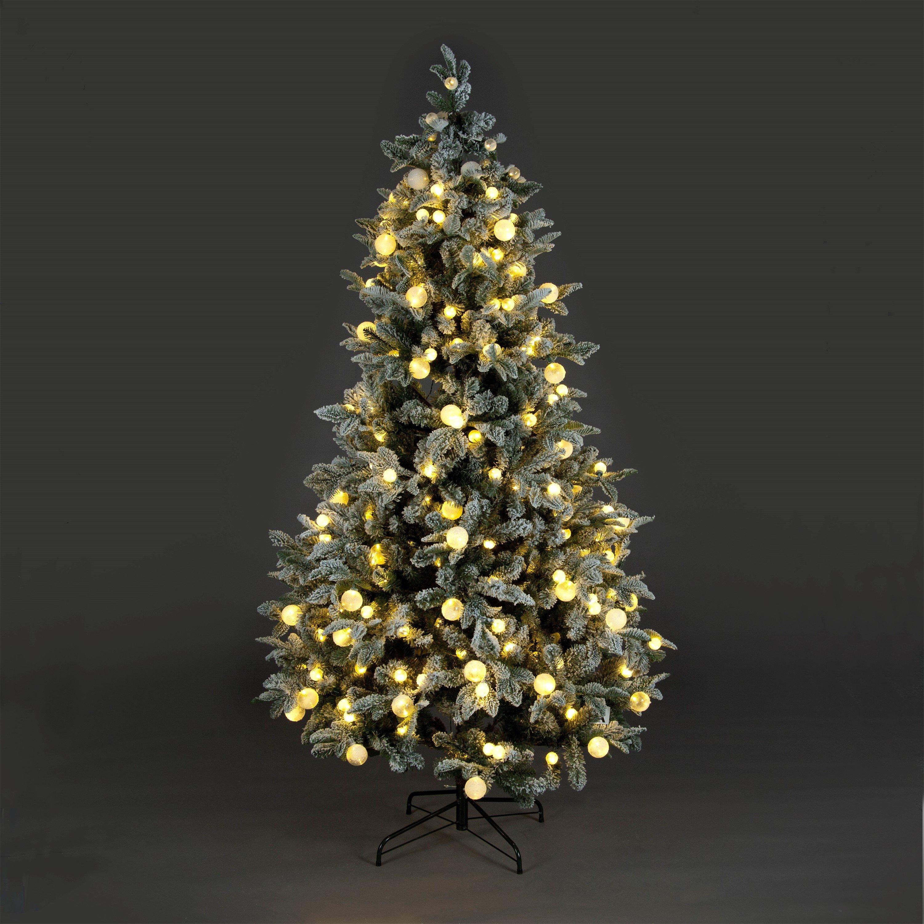 Green and White - Snowtime - 180cm Pre-Lit Diamond Lake Tree