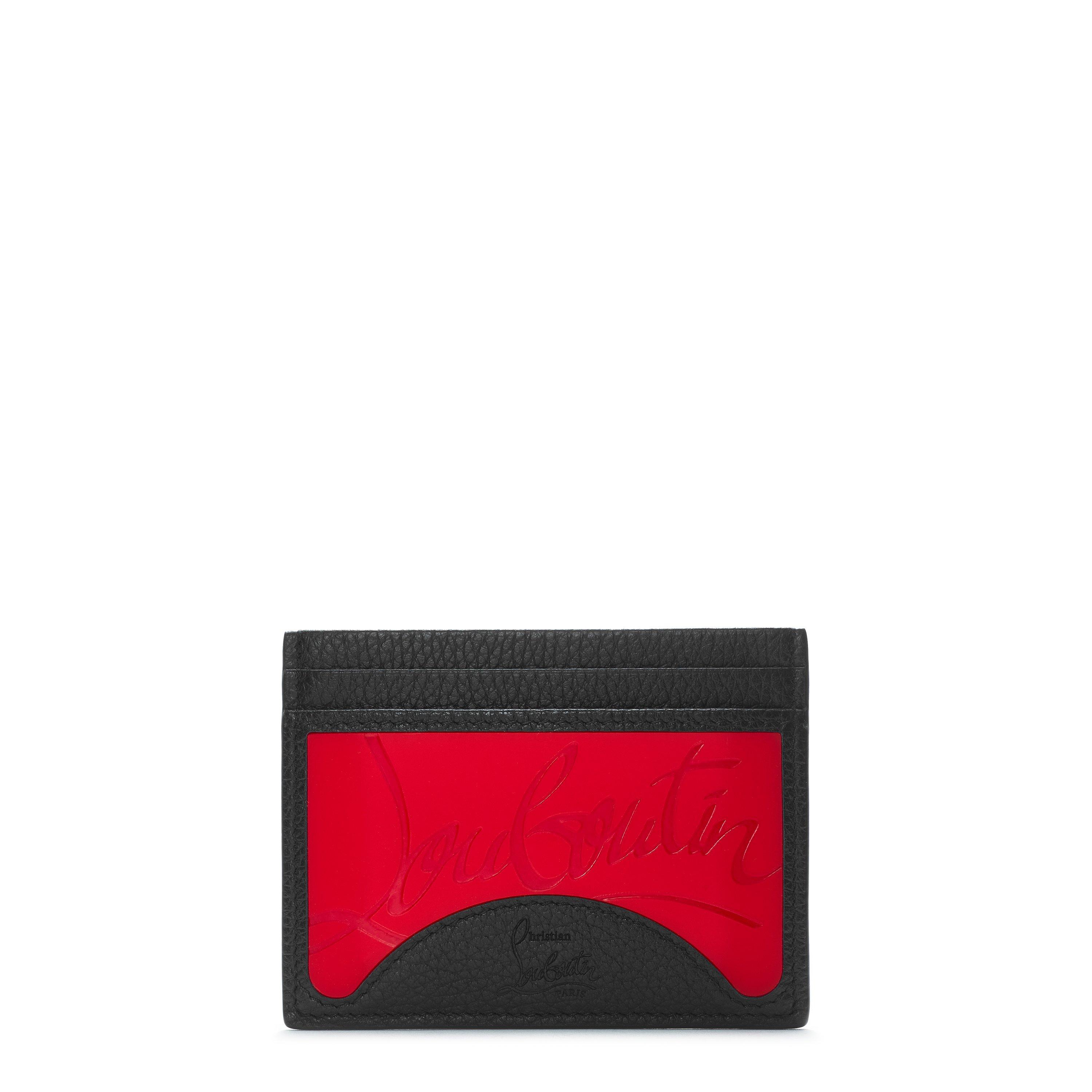 Loubi/Black - Christian Louboutin - Men's Logo Leather Kios Card Holder - 1