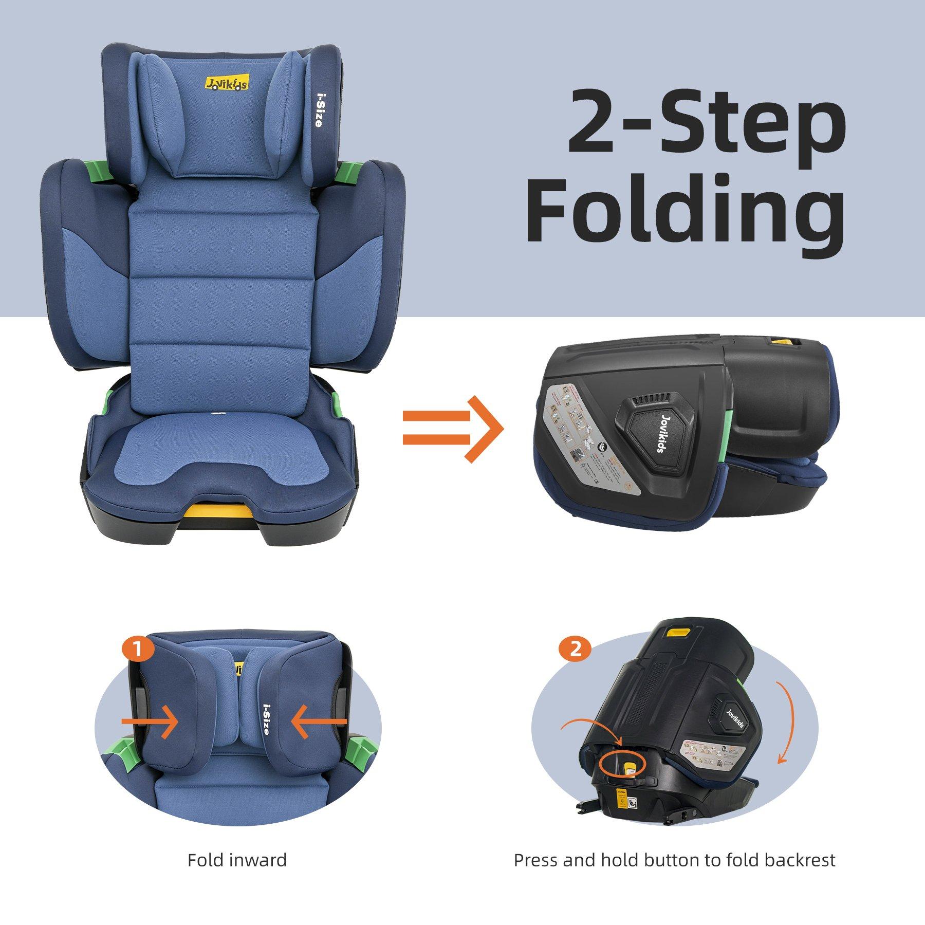 Blue - JoviKids - JoviKids Rober Folding Booster Car Seat - Blue - 6