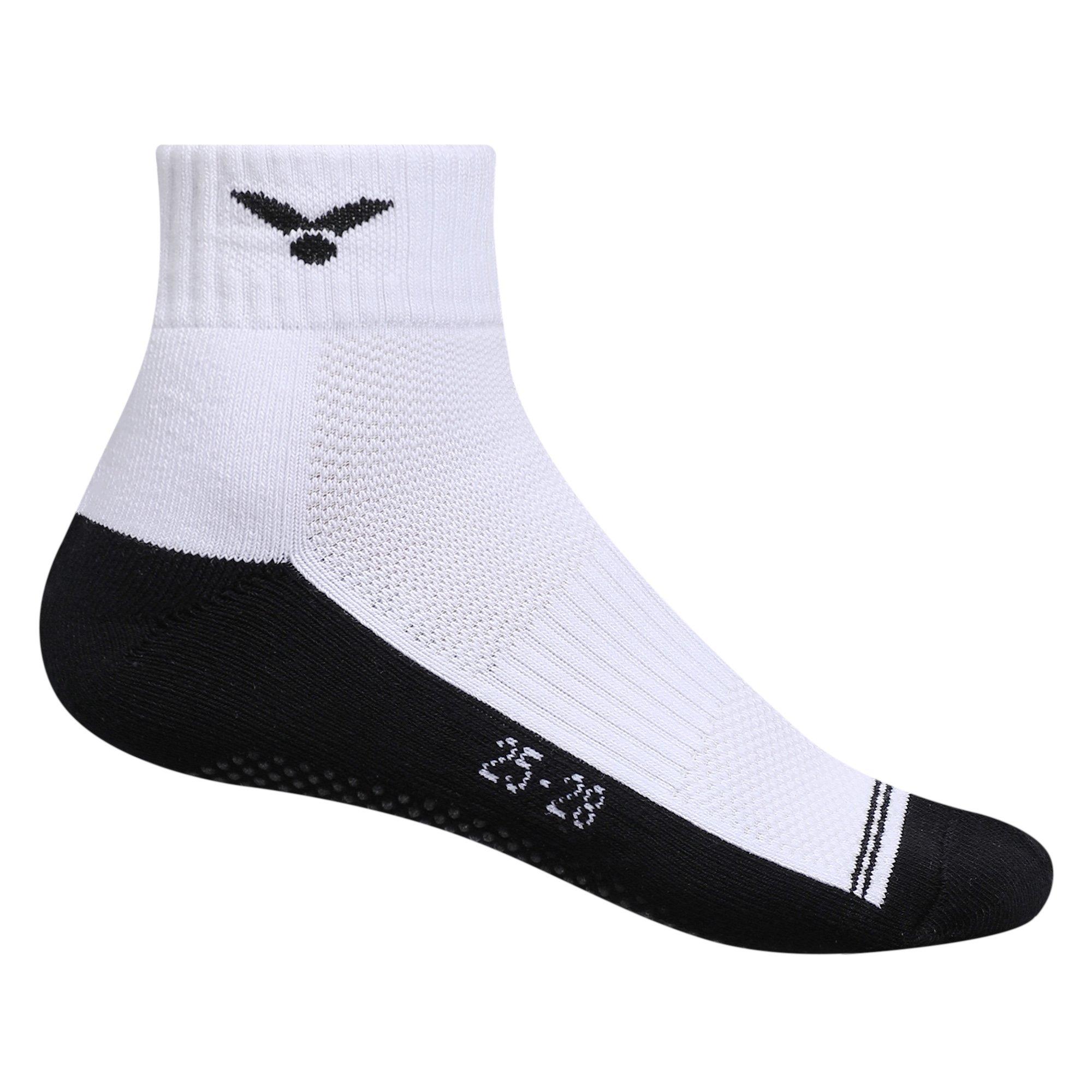 White / Black - Victor - Badminton Socks - 1