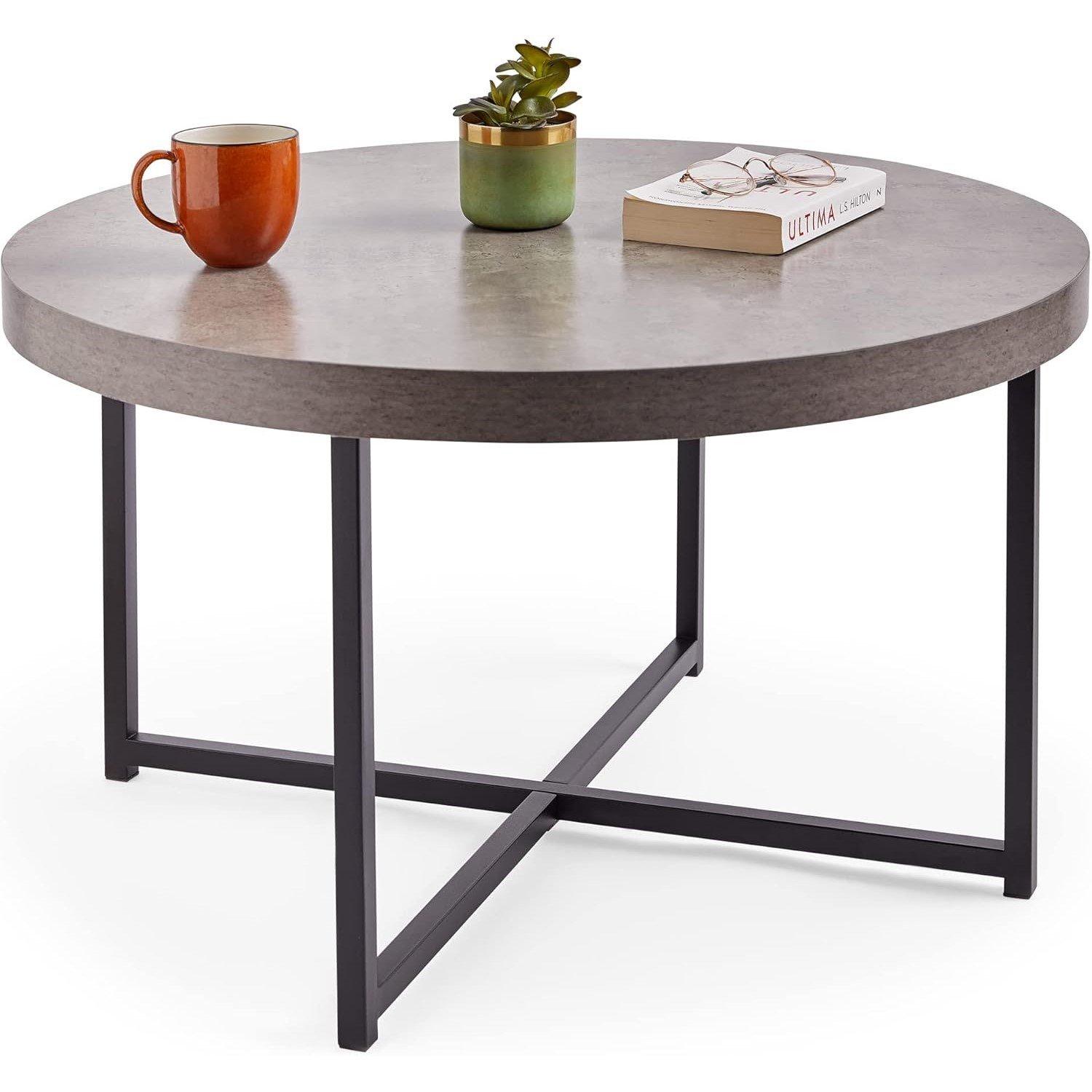 Grey - VonHaus - VonHaus Concrete Look Coffee Table for Living Room - 1
