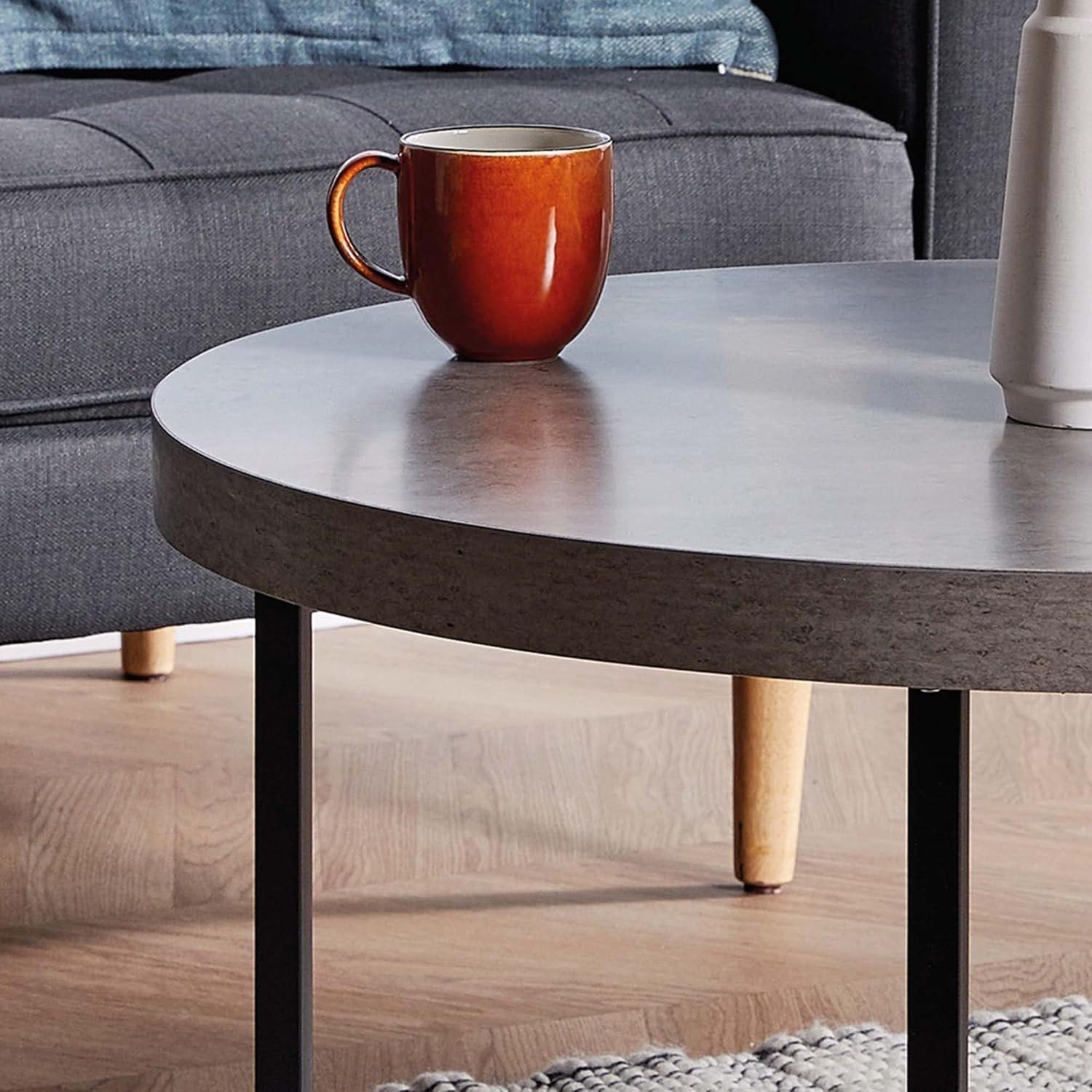 Grey - VonHaus - VonHaus Concrete Look Coffee Table for Living Room - 4