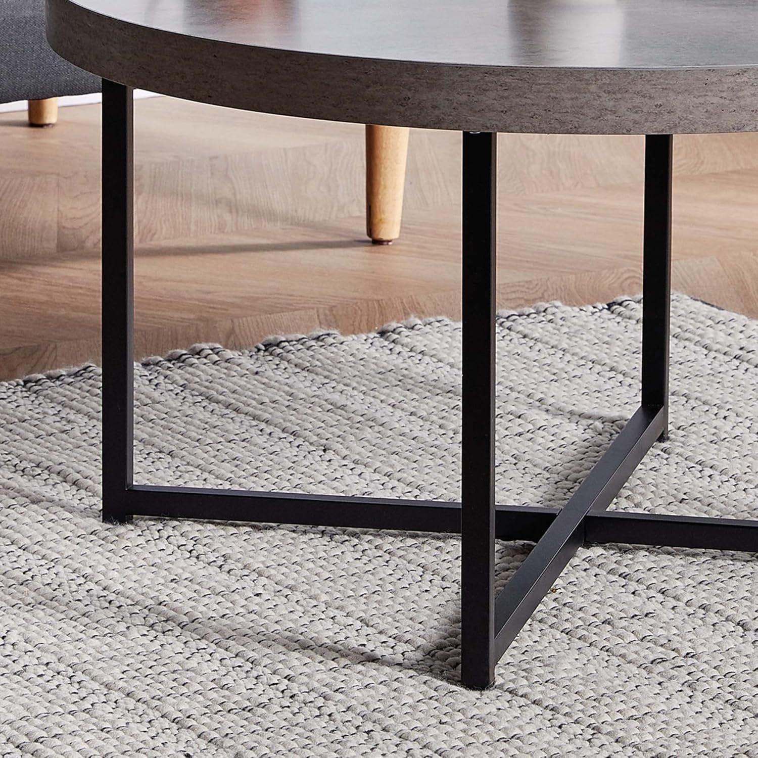 Grey - VonHaus - VonHaus Concrete Look Coffee Table for Living Room - 5