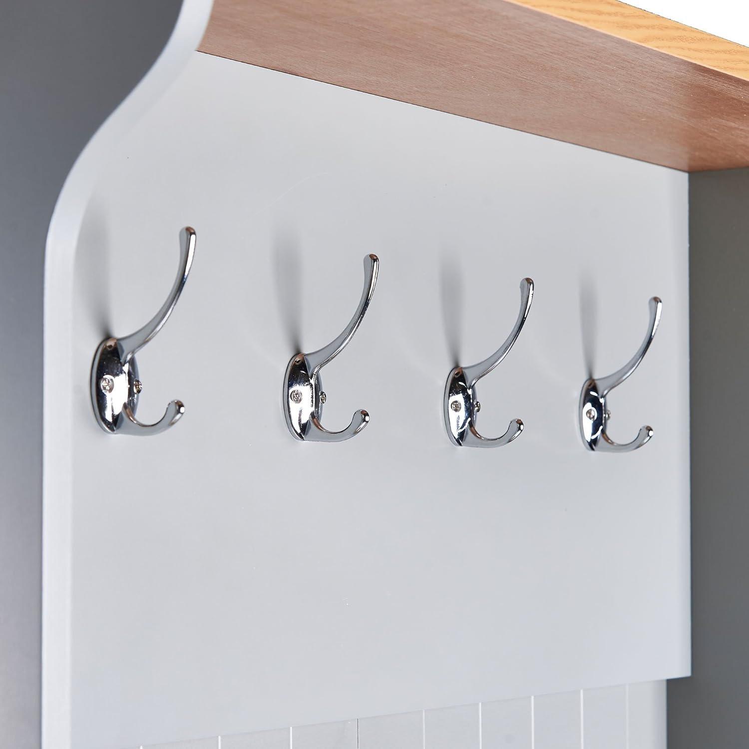 Grey - VonHaus - VonHaus Coat Rack Stand & Shoe Storage Bench - 8