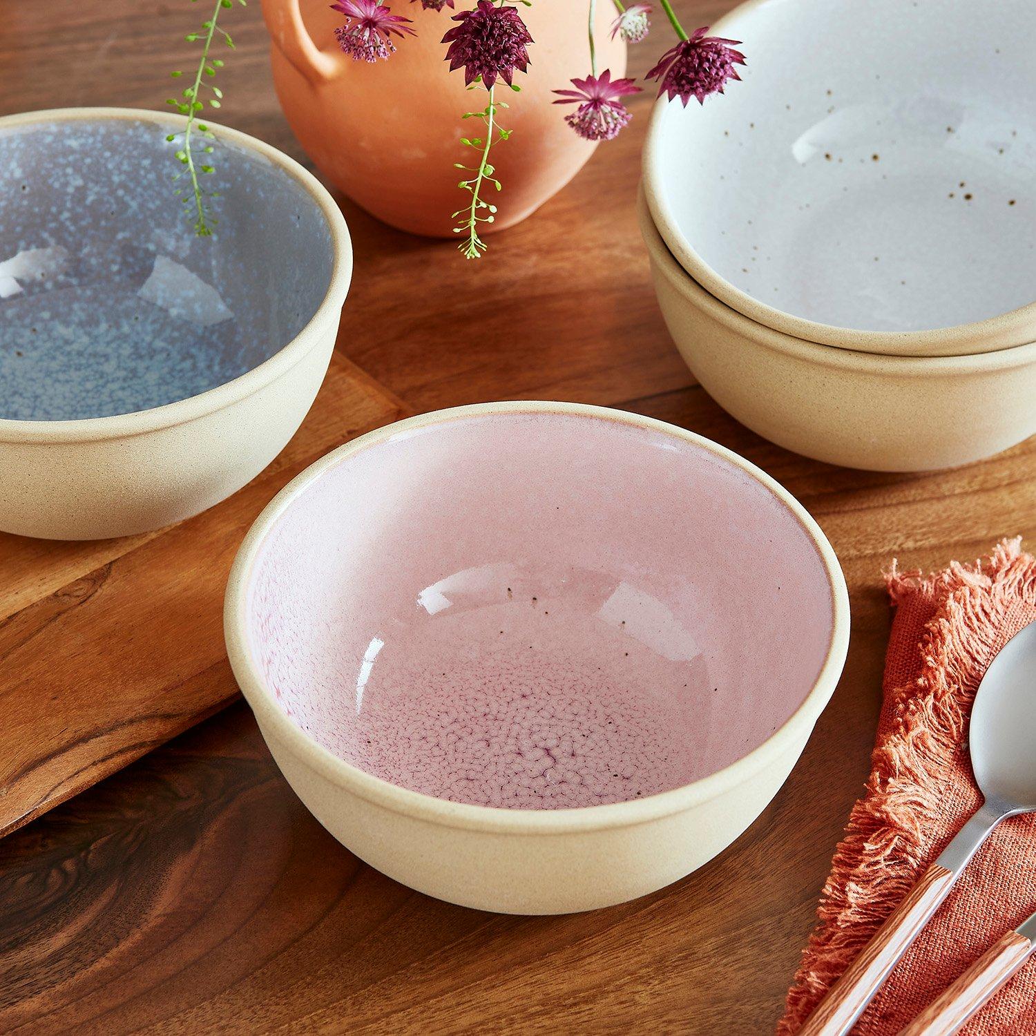 Portmeirion  Minerals Set Of 4 Medium Bowls - Rose Quartz