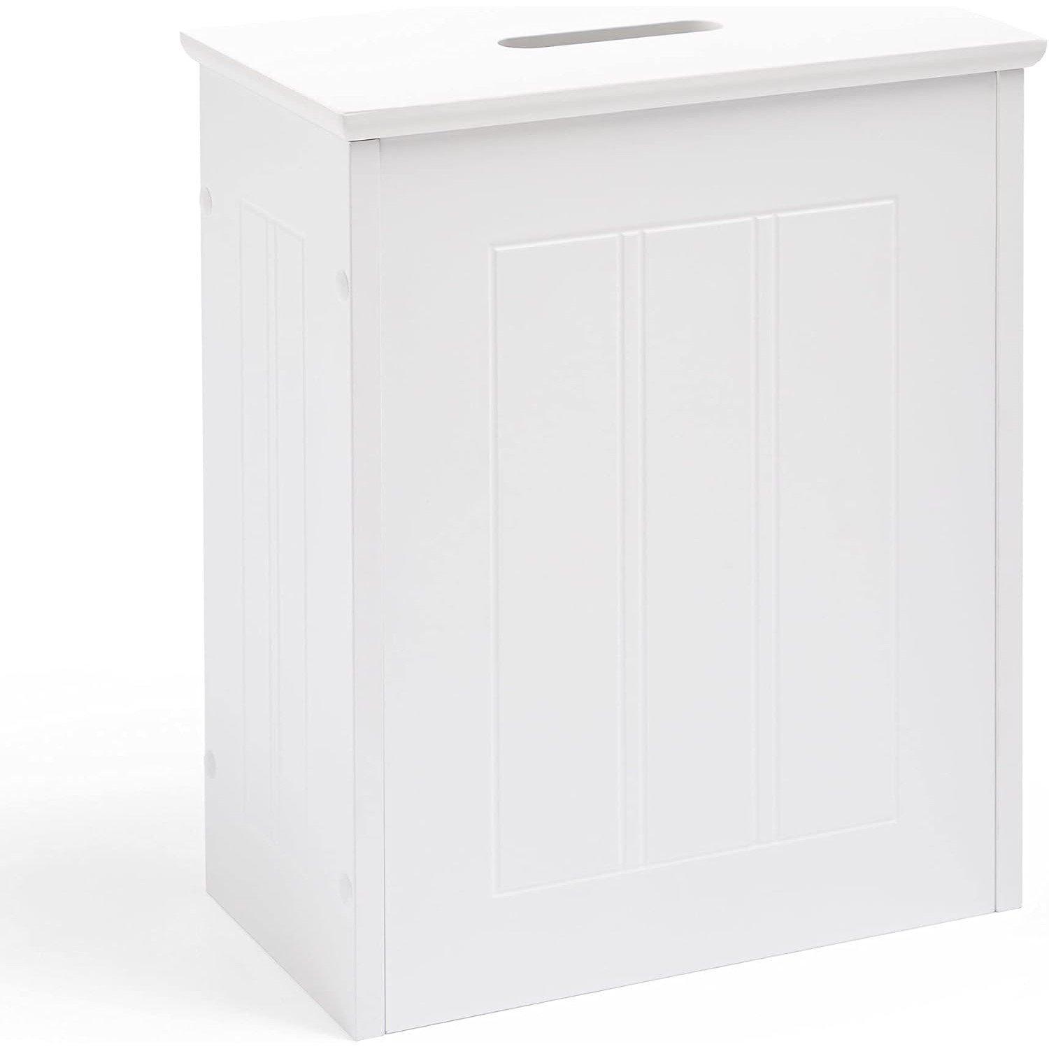 White - VonHaus - VonHaus Holbrook White Slimline Storage Hamper - 1