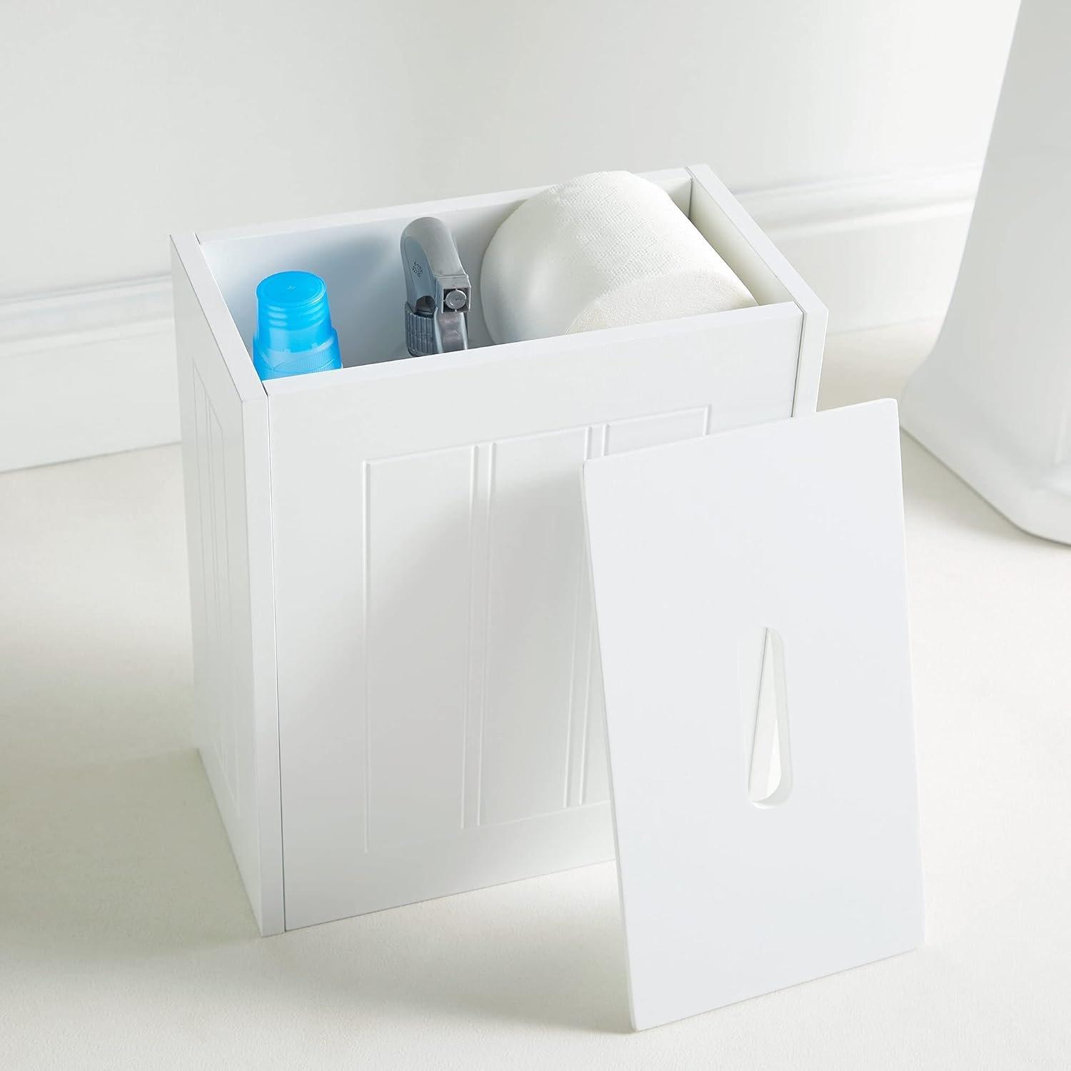 White - VonHaus - VonHaus Holbrook White Slimline Storage Hamper - 2