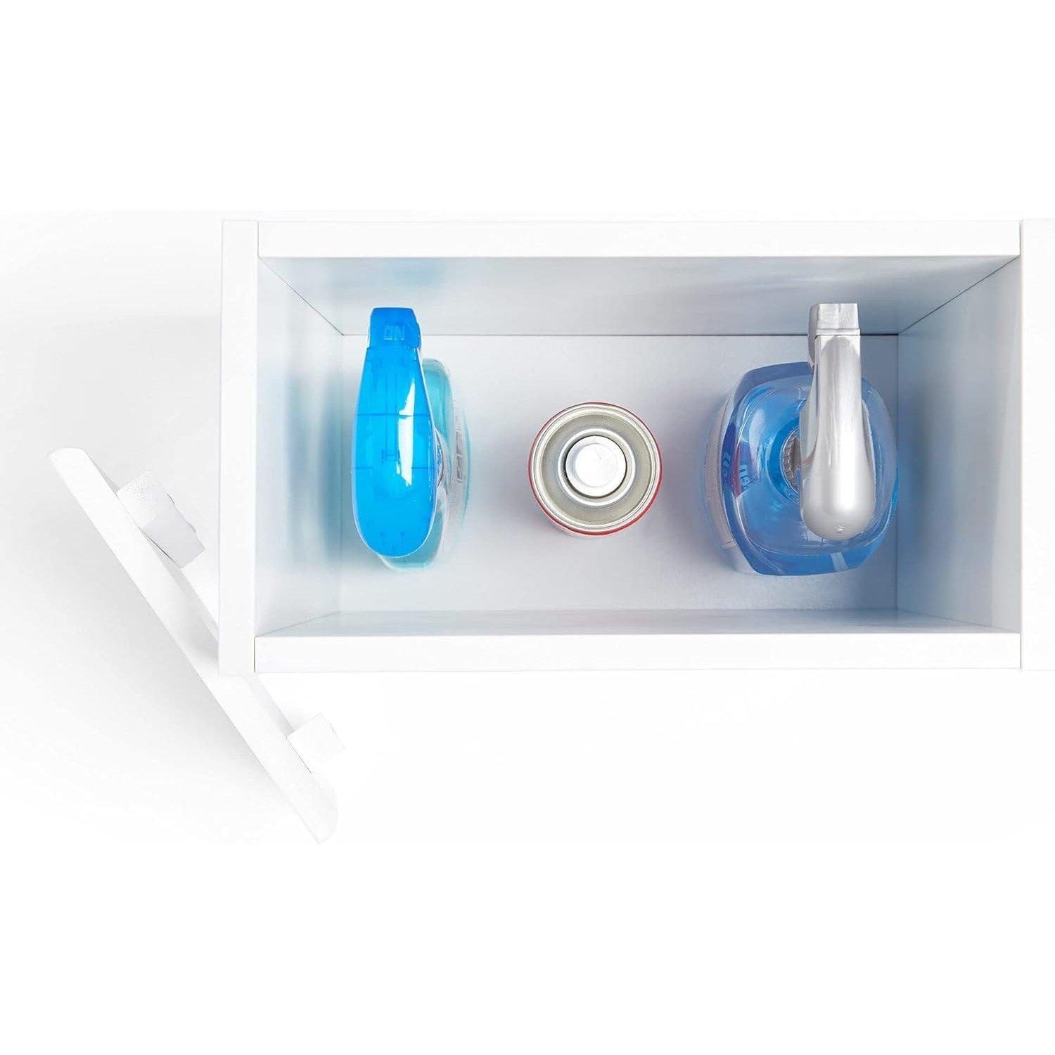 White - VonHaus - VonHaus Holbrook White Slimline Storage Hamper - 3