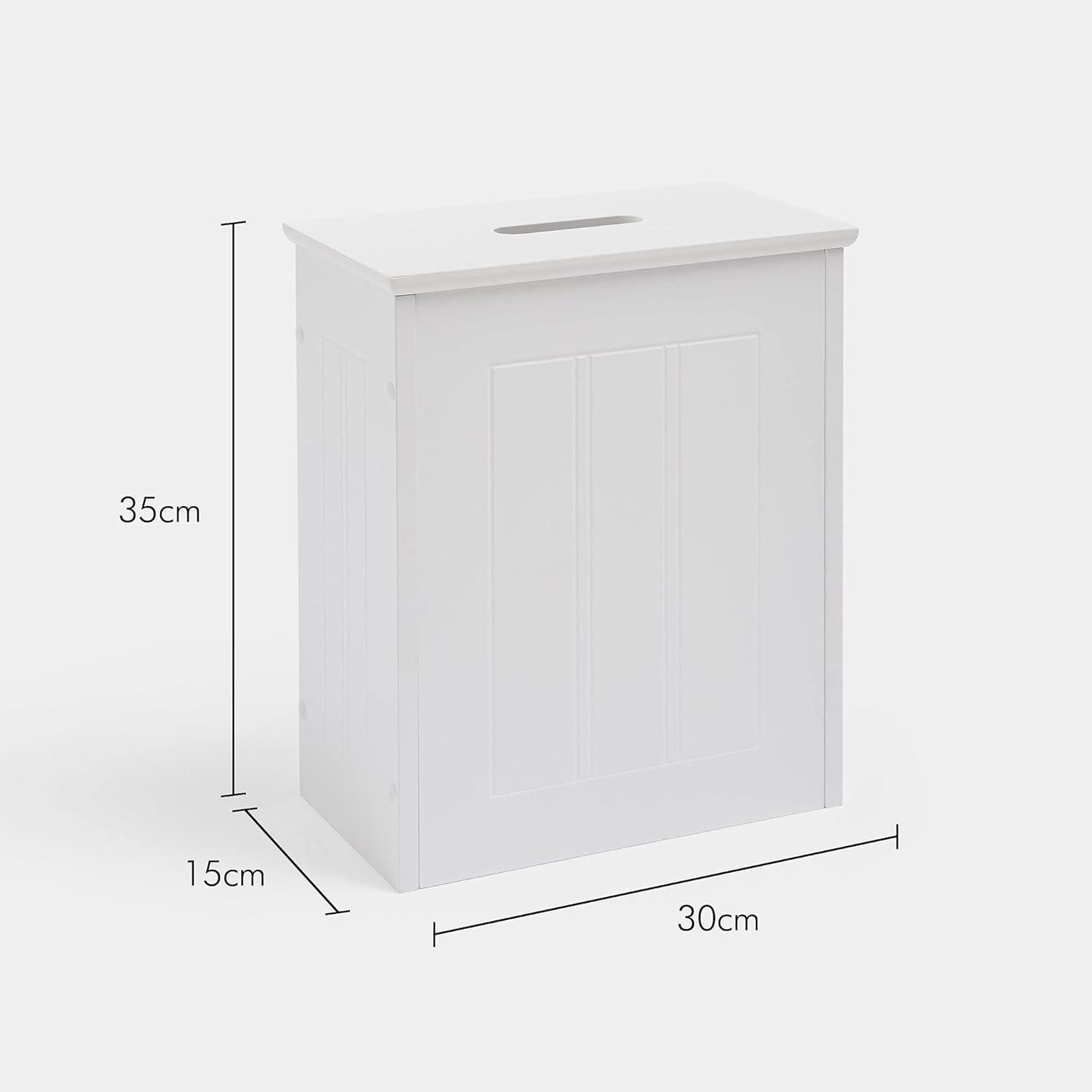 White - VonHaus - VonHaus Holbrook White Slimline Storage Hamper - 4