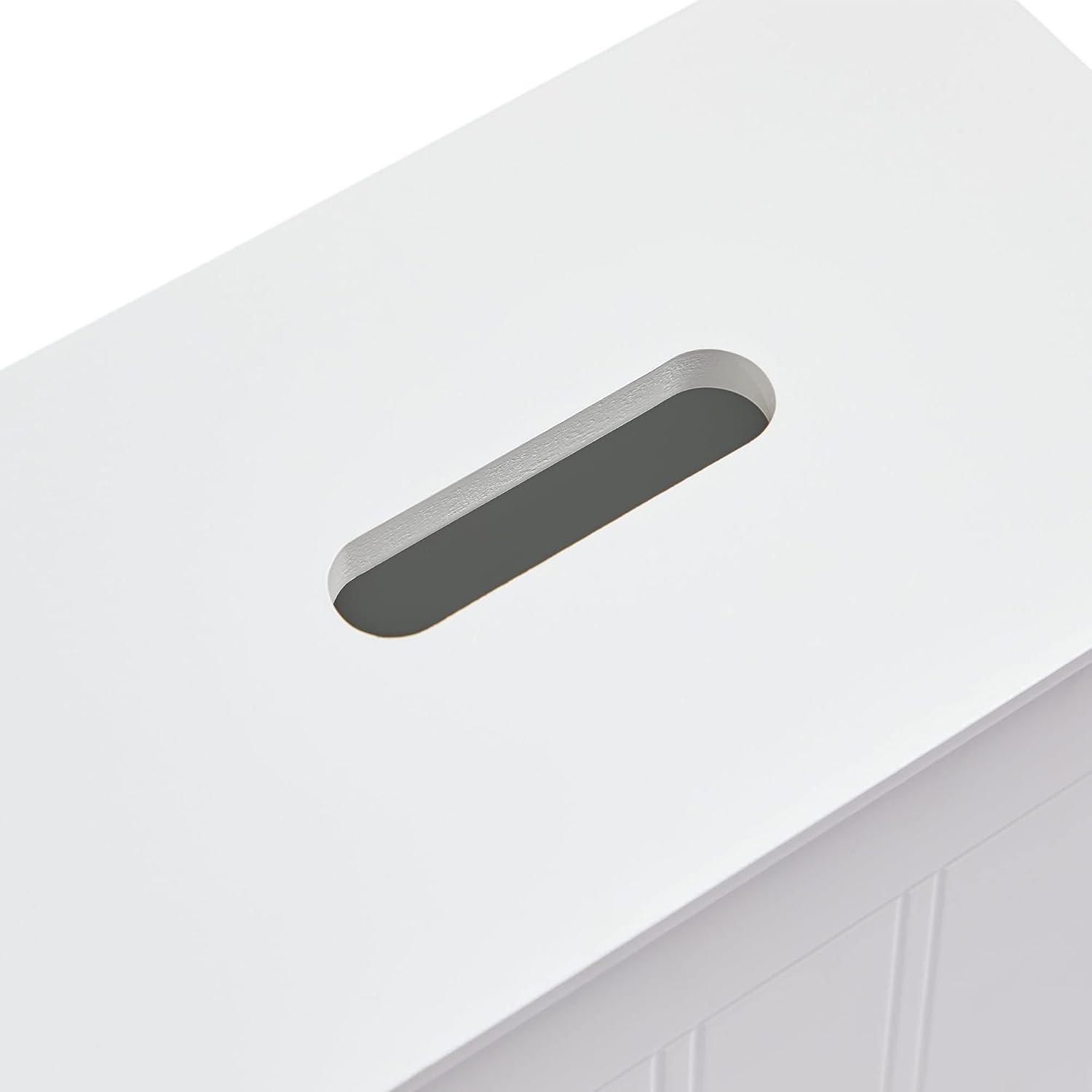 White - VonHaus - VonHaus Holbrook White Slimline Storage Hamper - 5