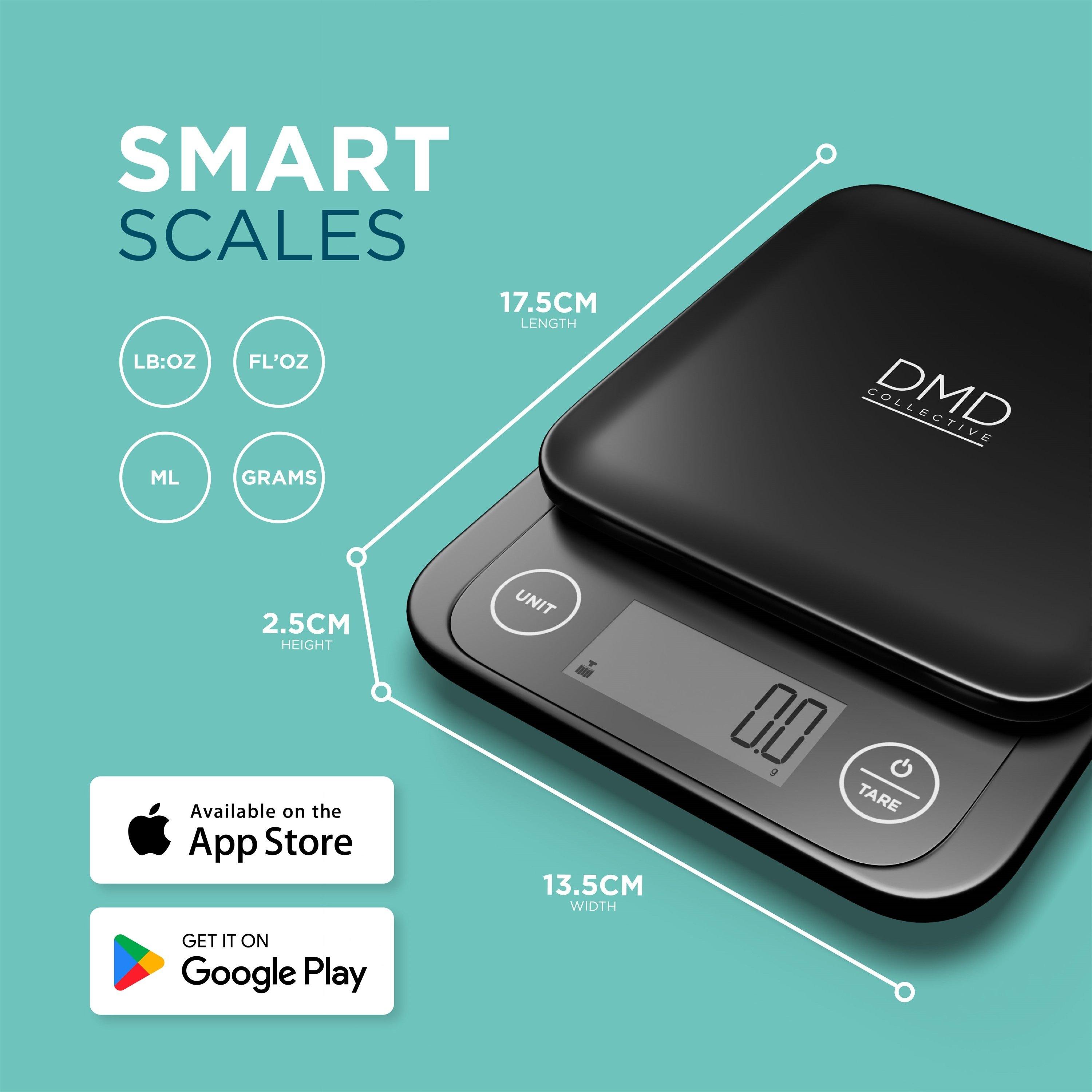 Black - DMD Collective - Smart Kitchen Scale with Nutritional Calculator - 2