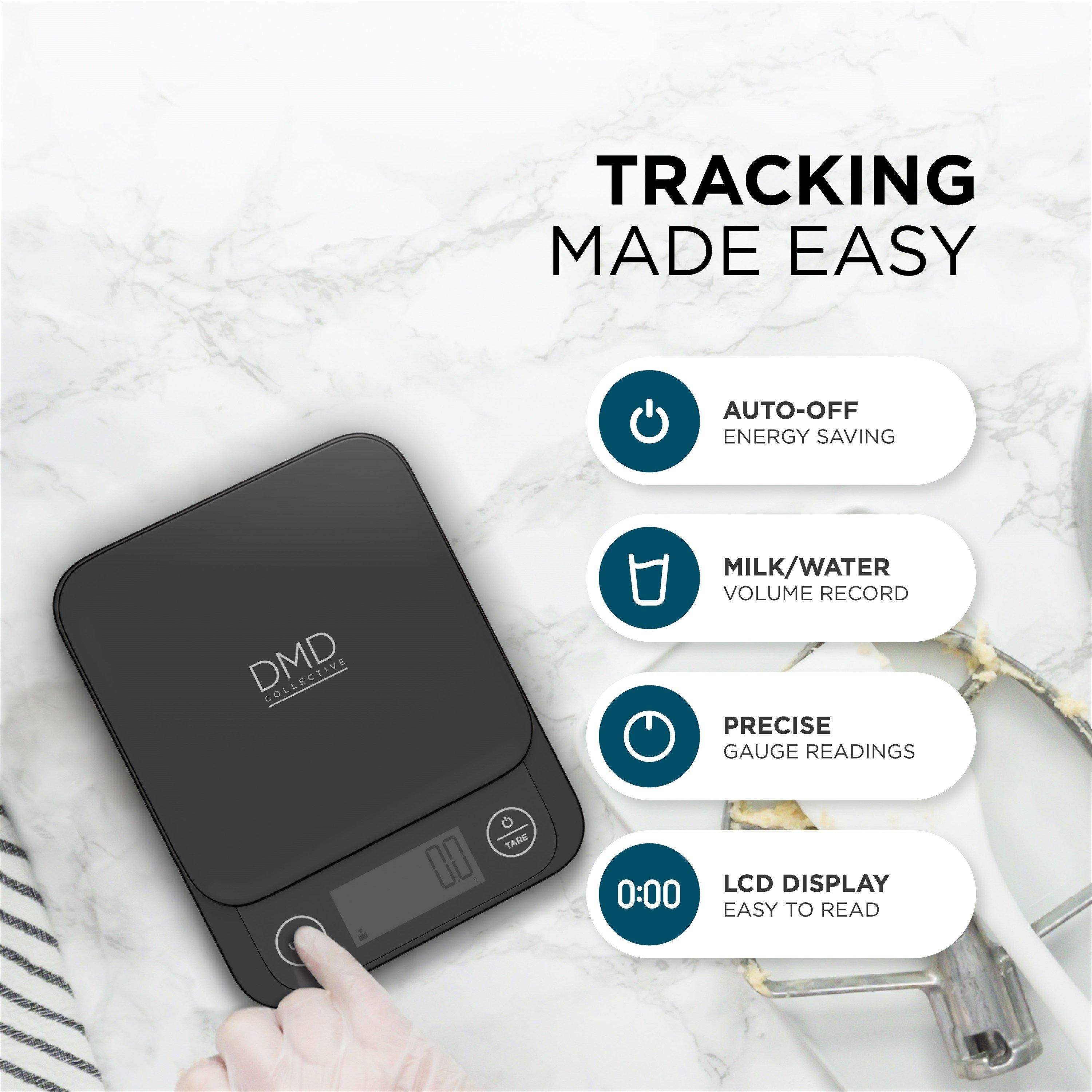 Black - DMD Collective - Smart Kitchen Scale with Nutritional Calculator - 7