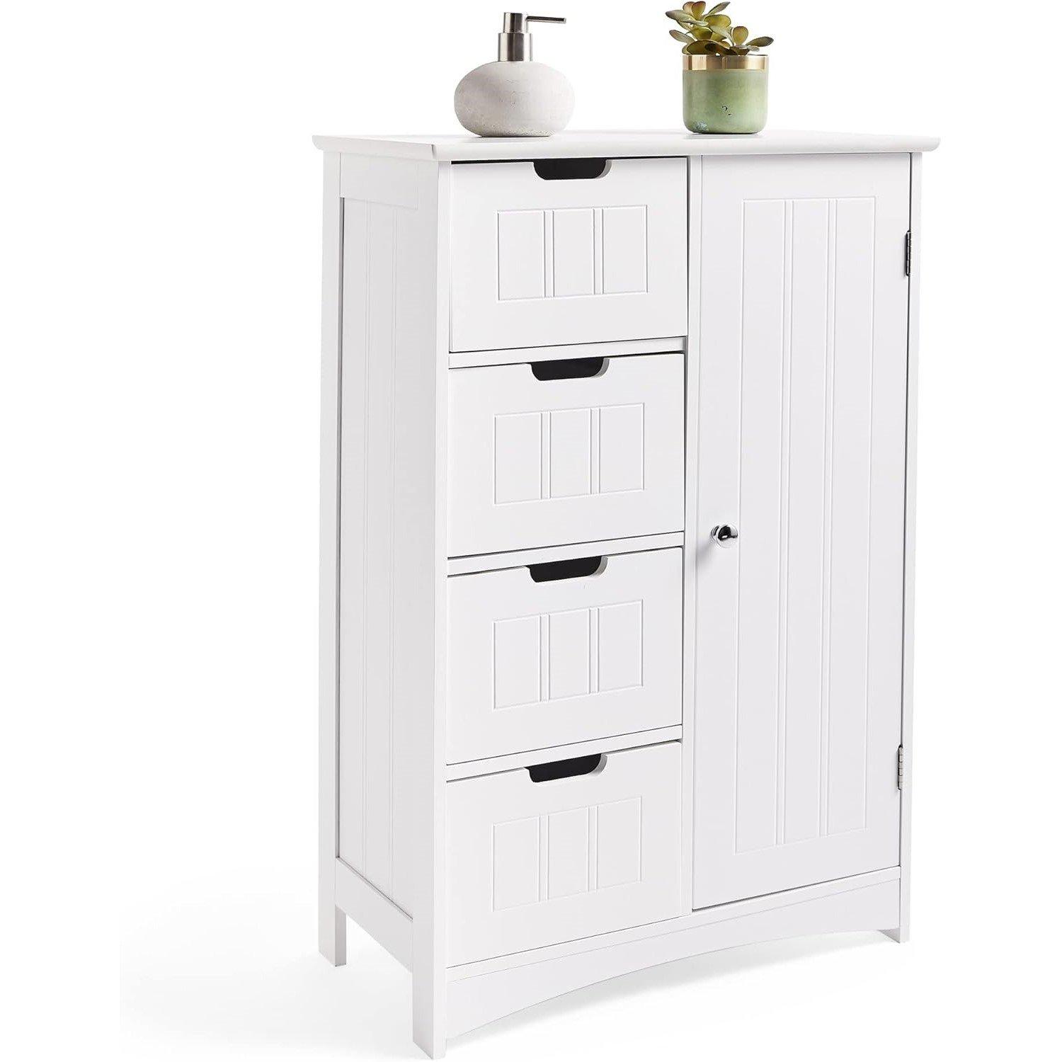 White - VonHaus - Bathroom Floor Cabinet - White Holbrook - 1