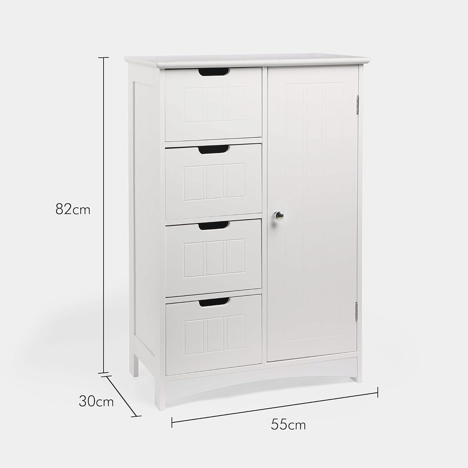 White - VonHaus - Bathroom Floor Cabinet - White Holbrook - 3