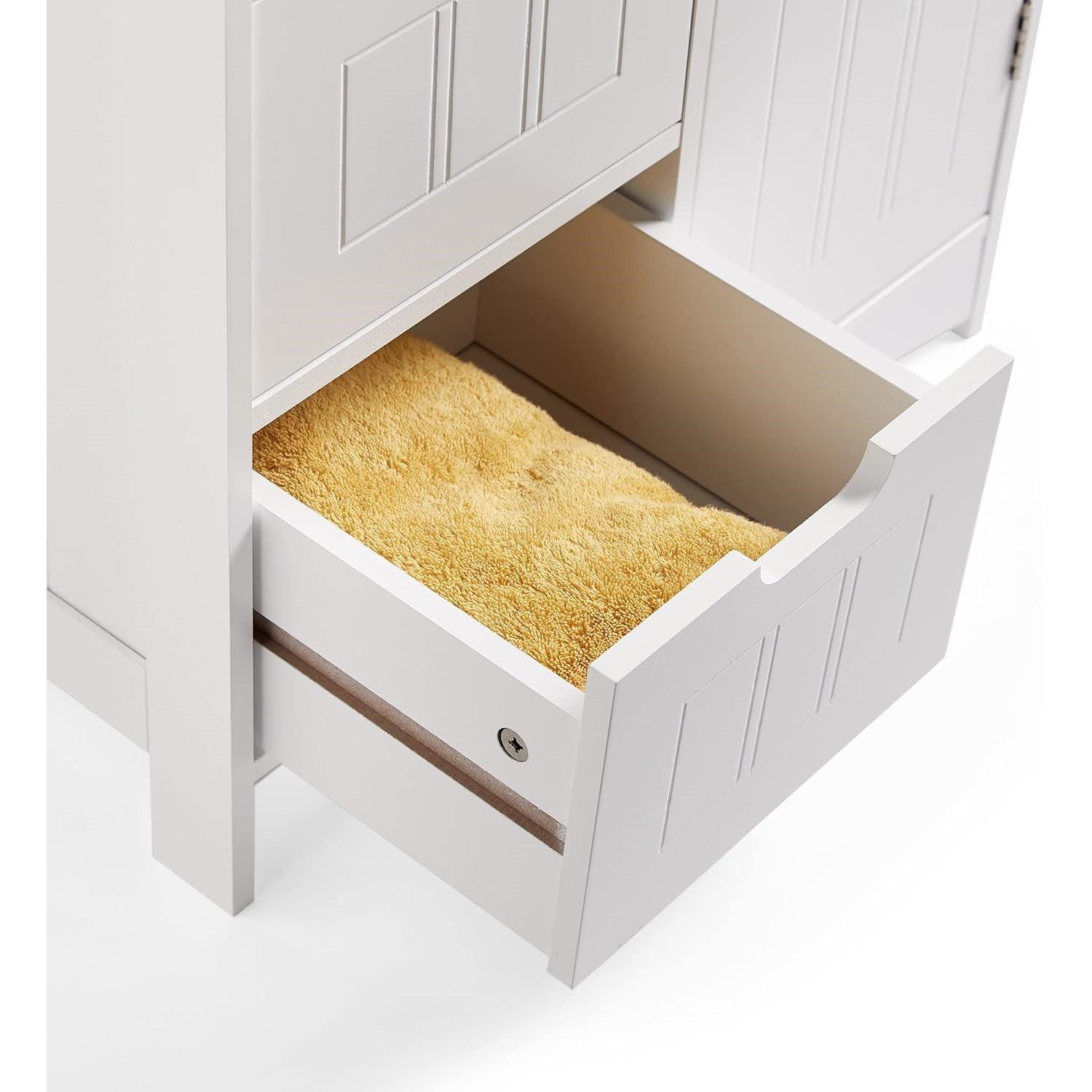 White - VonHaus - Bathroom Floor Cabinet - White Holbrook - 7