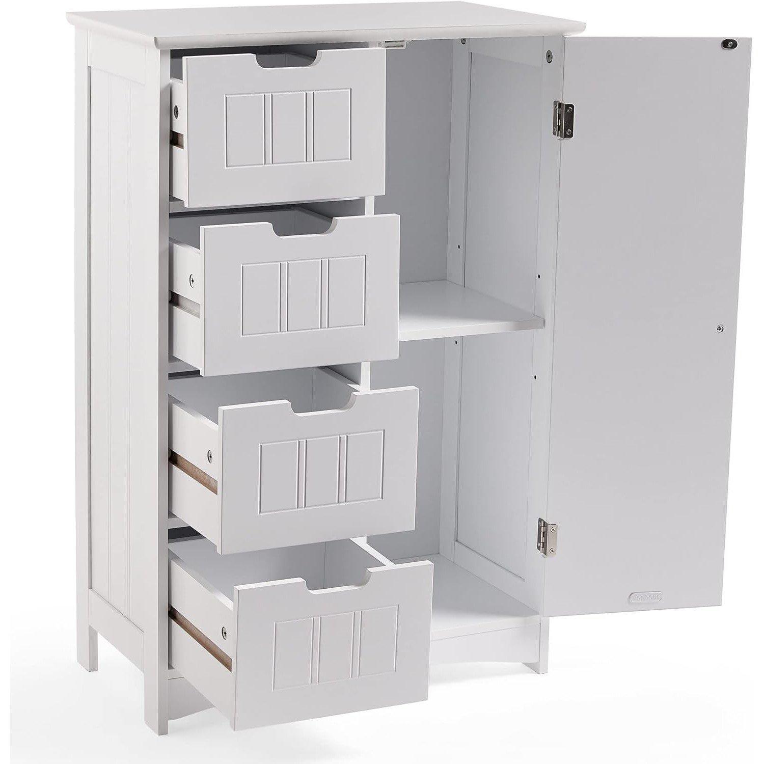 White - VonHaus - Bathroom Floor Cabinet - White Holbrook - 8