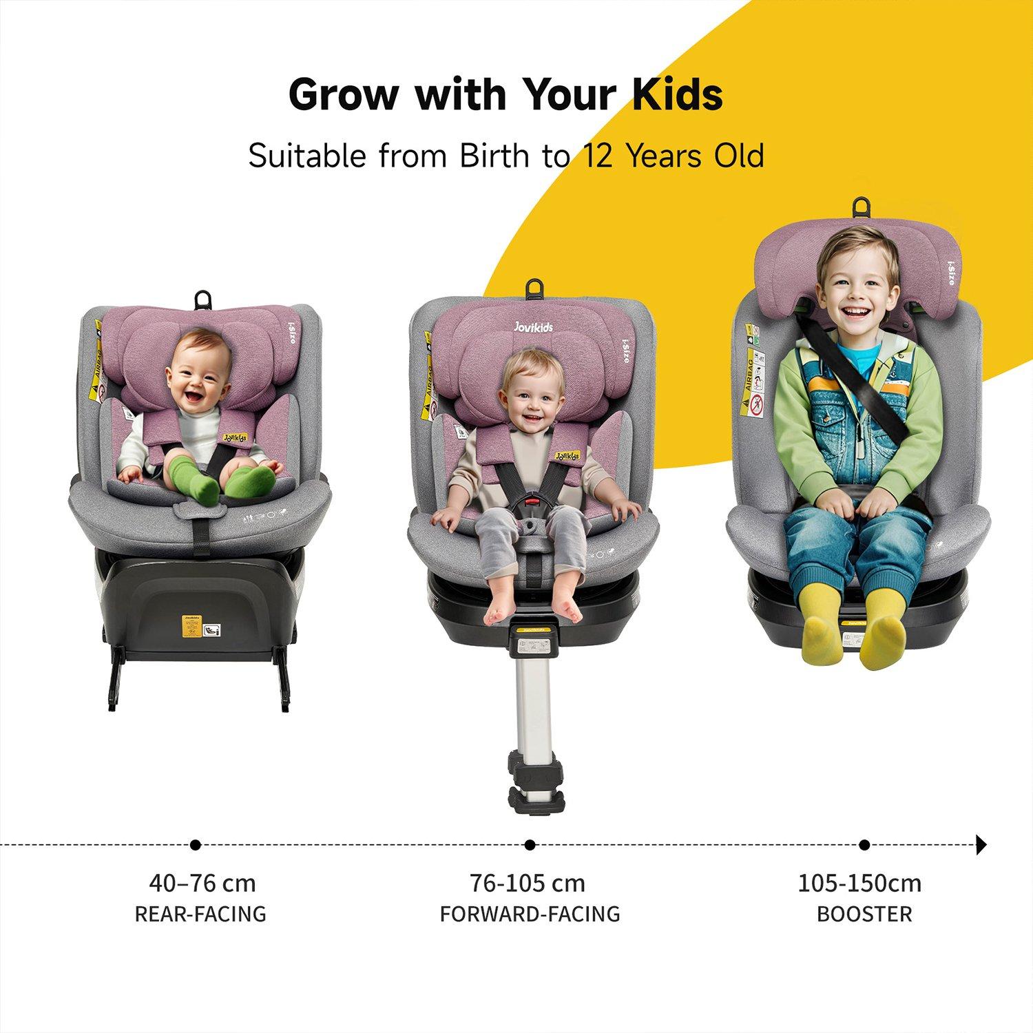 Pink - JoviKids - JoviKids Ranger Spin Car Seat - Pink - 2