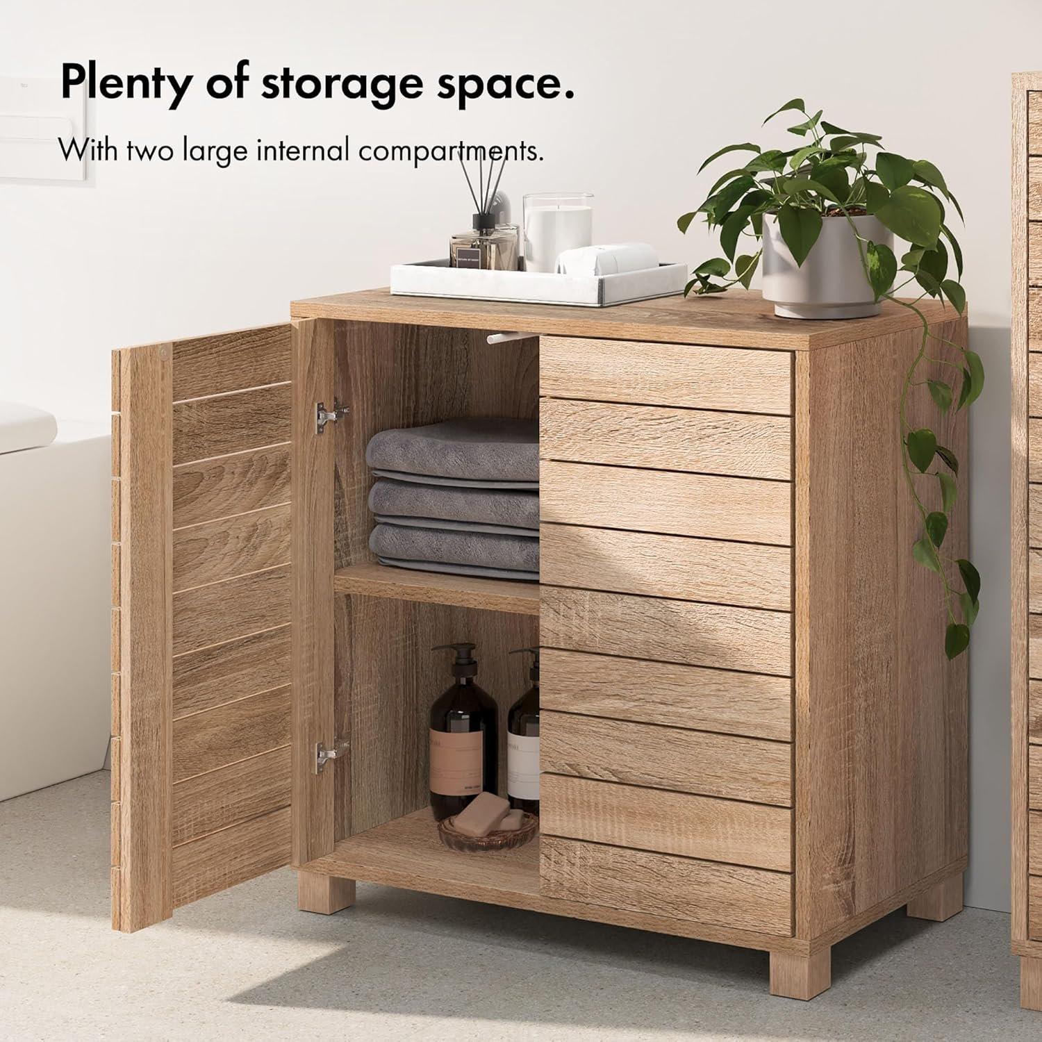 Brown - VonHaus - VonHaus Bathroom Storage Cabinet – Chester Range - 4
