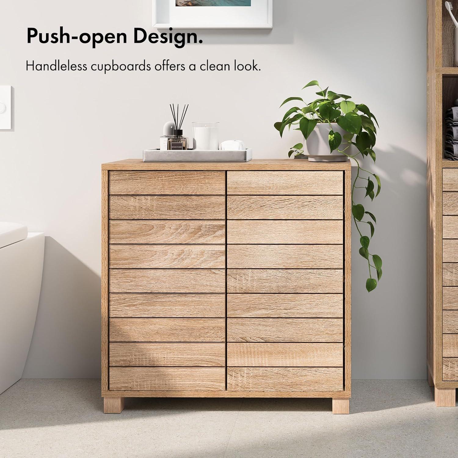 Brown - VonHaus - VonHaus Bathroom Storage Cabinet – Chester Range - 5