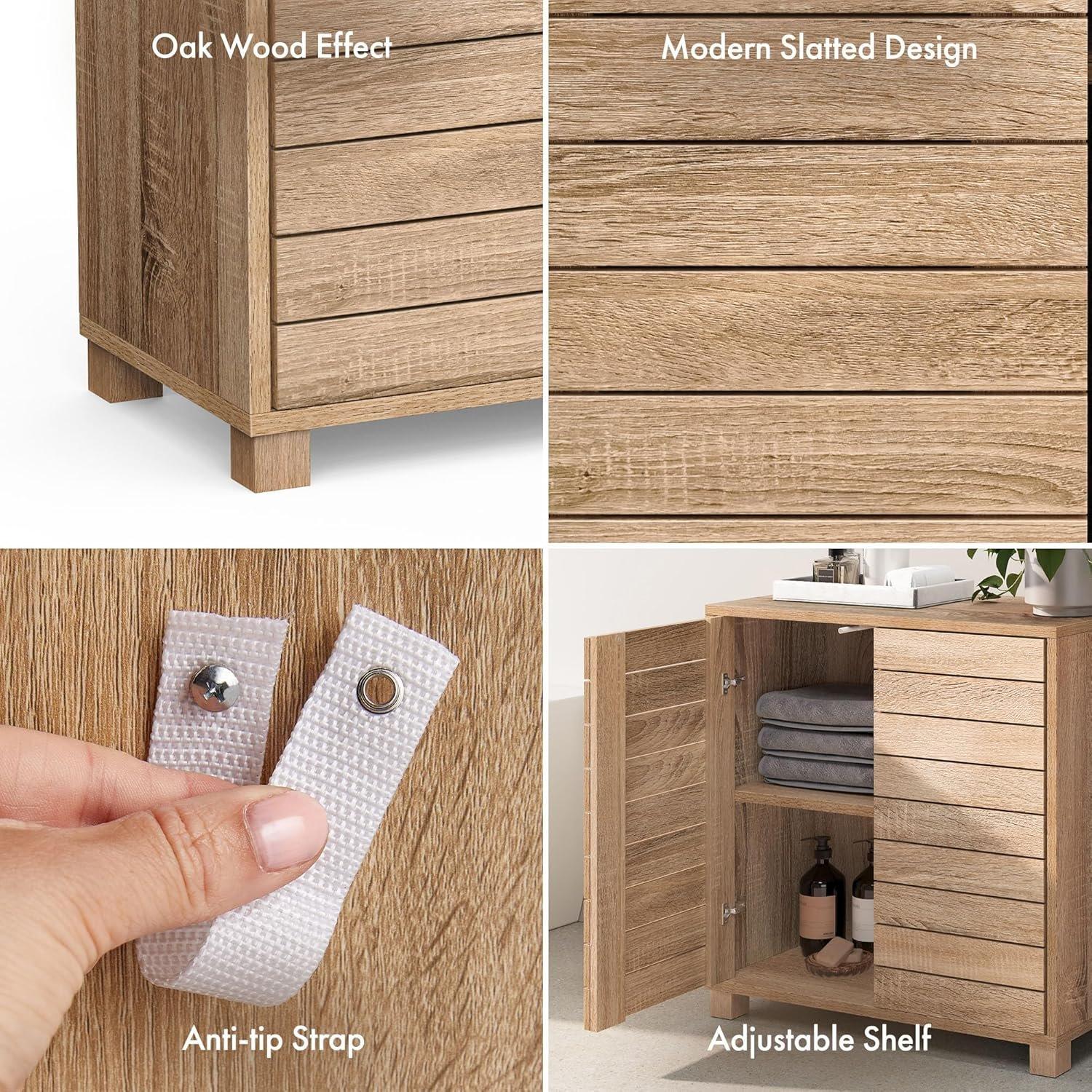 Brown - VonHaus - VonHaus Bathroom Storage Cabinet – Chester Range - 7