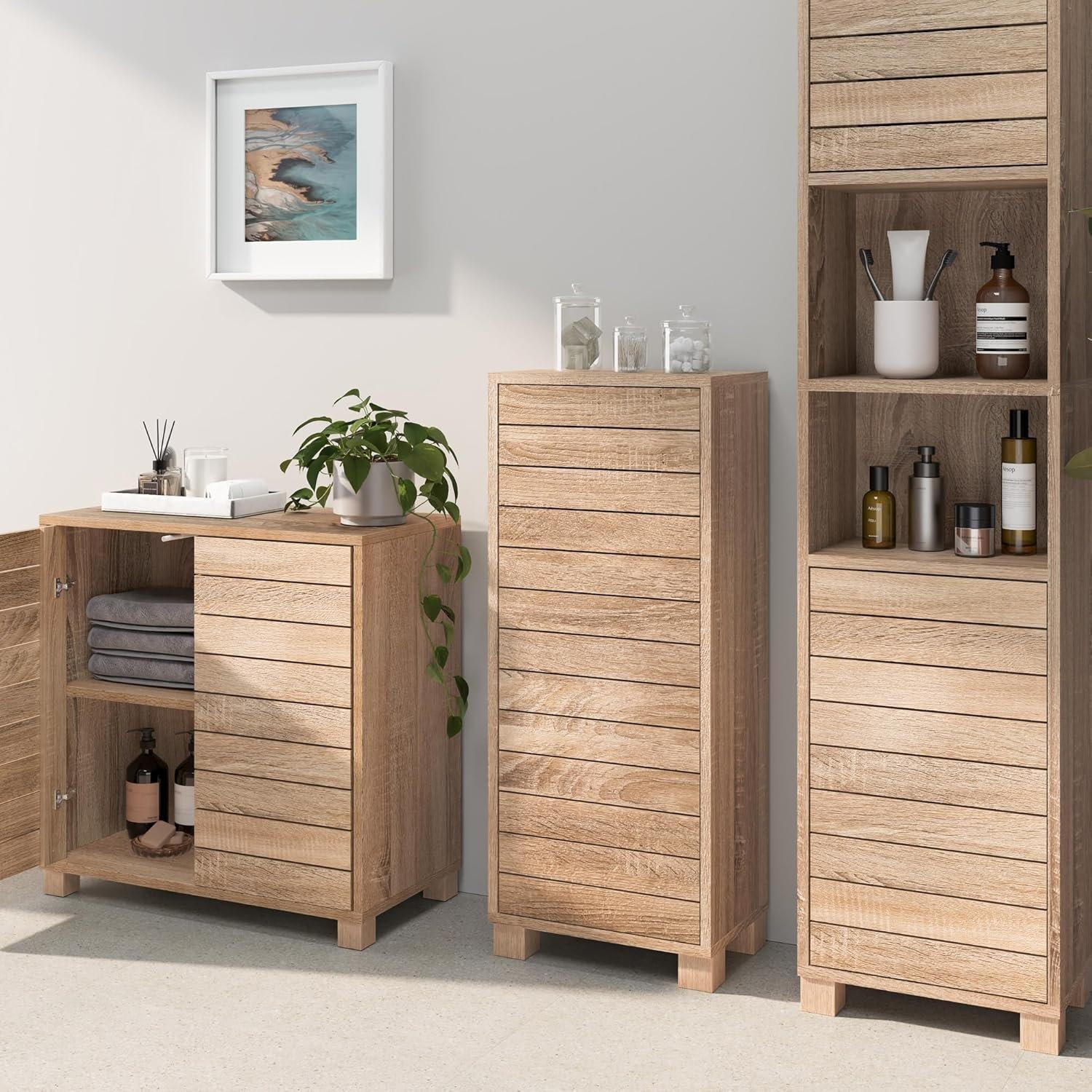 Brown - VonHaus - VonHaus Bathroom Storage Cabinet – Chester Range - 9