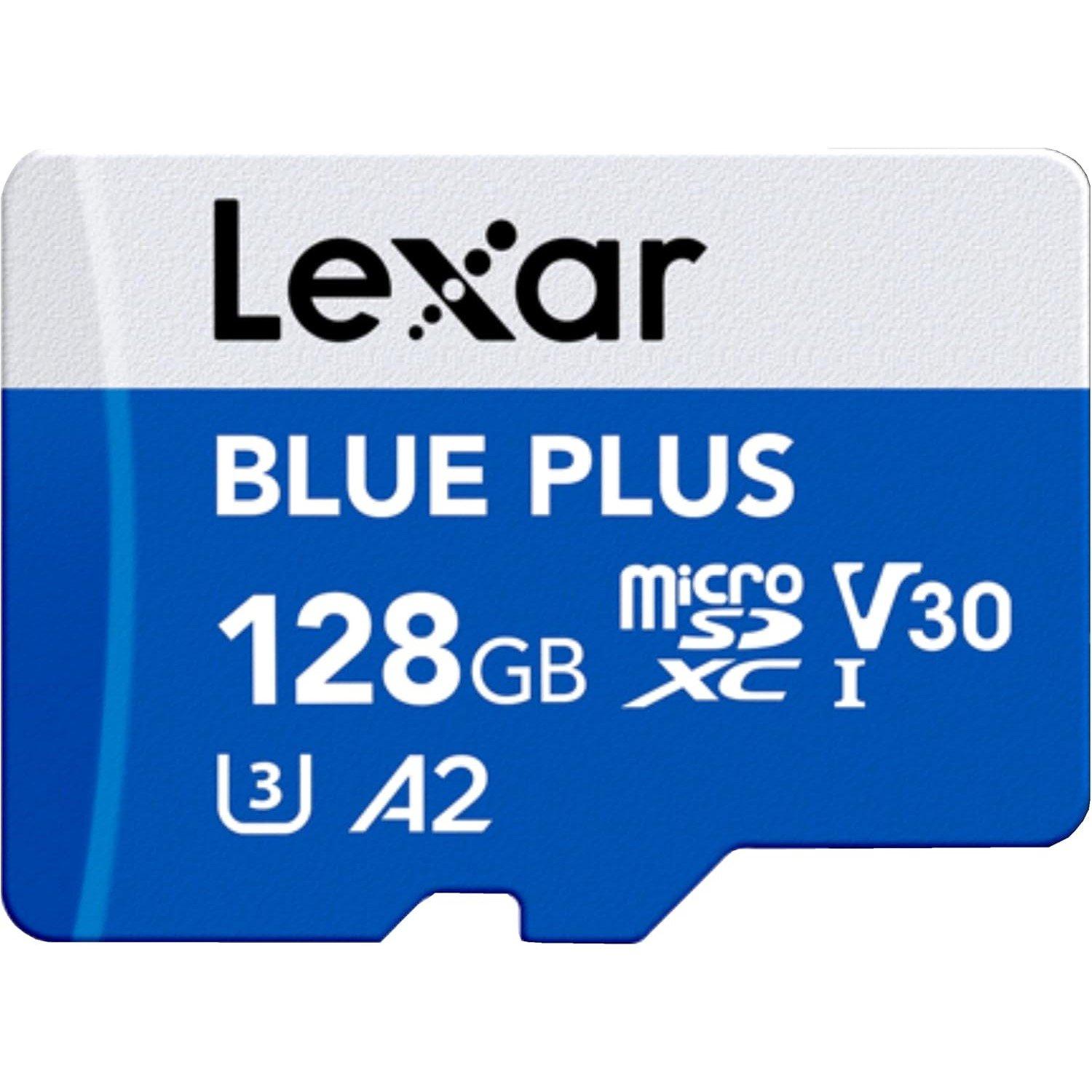 Blue - Lexar - Lexar Blue Plus 128GB MicroSD Memory Card - 1