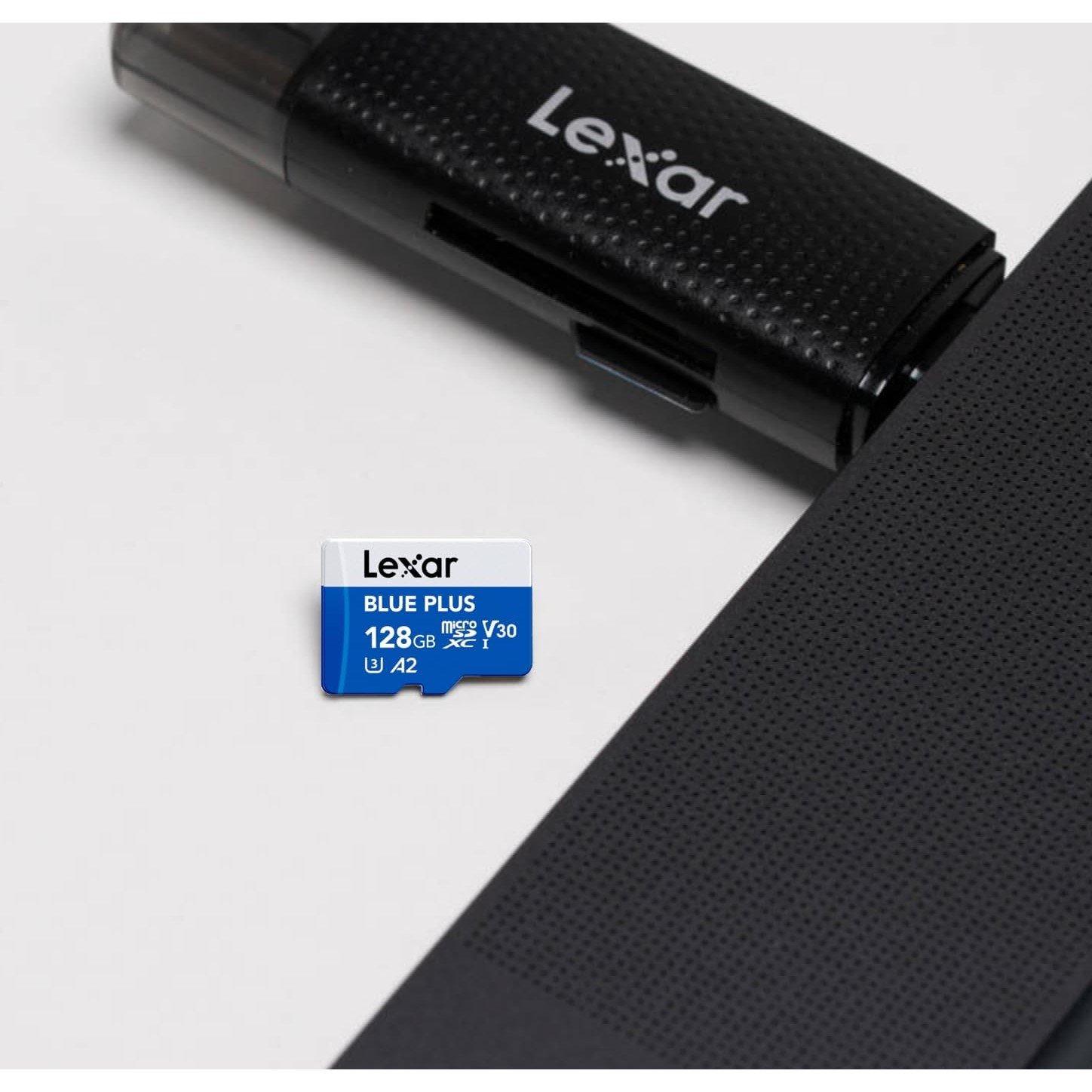 Blue - Lexar - Lexar Blue Plus 128GB MicroSD Memory Card - 4