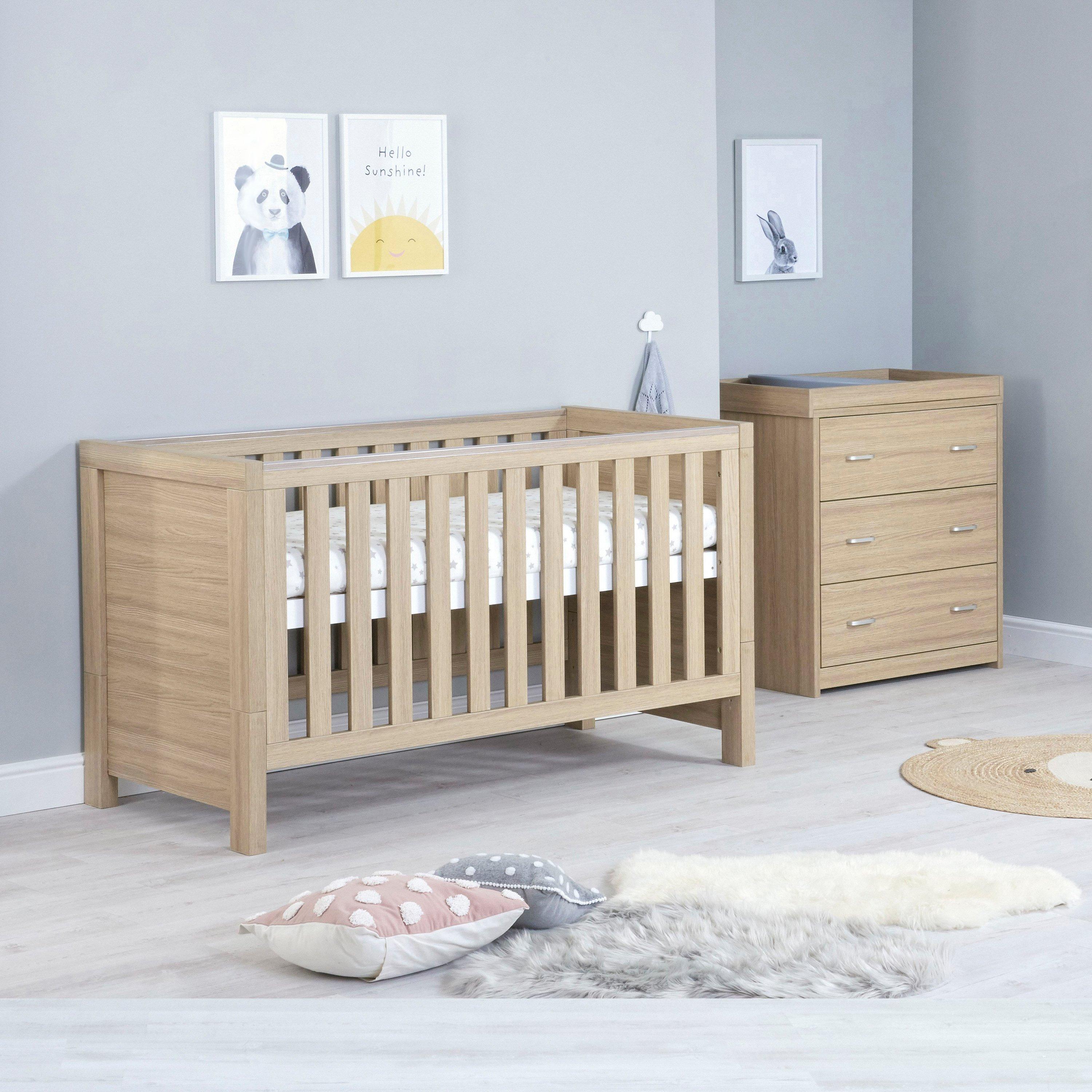 Oak - Babymore - Luno 2 Piece Room Set - Oak - 2
