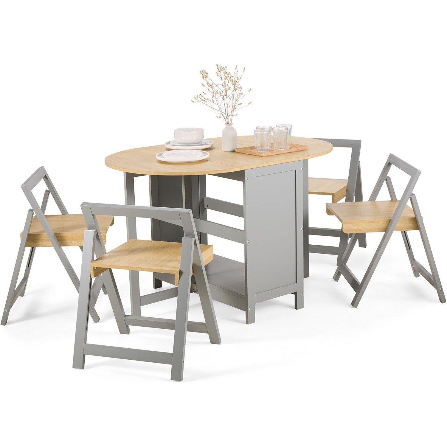 Grey - VonHaus - Firbeck Folding Table and Chairs - 1