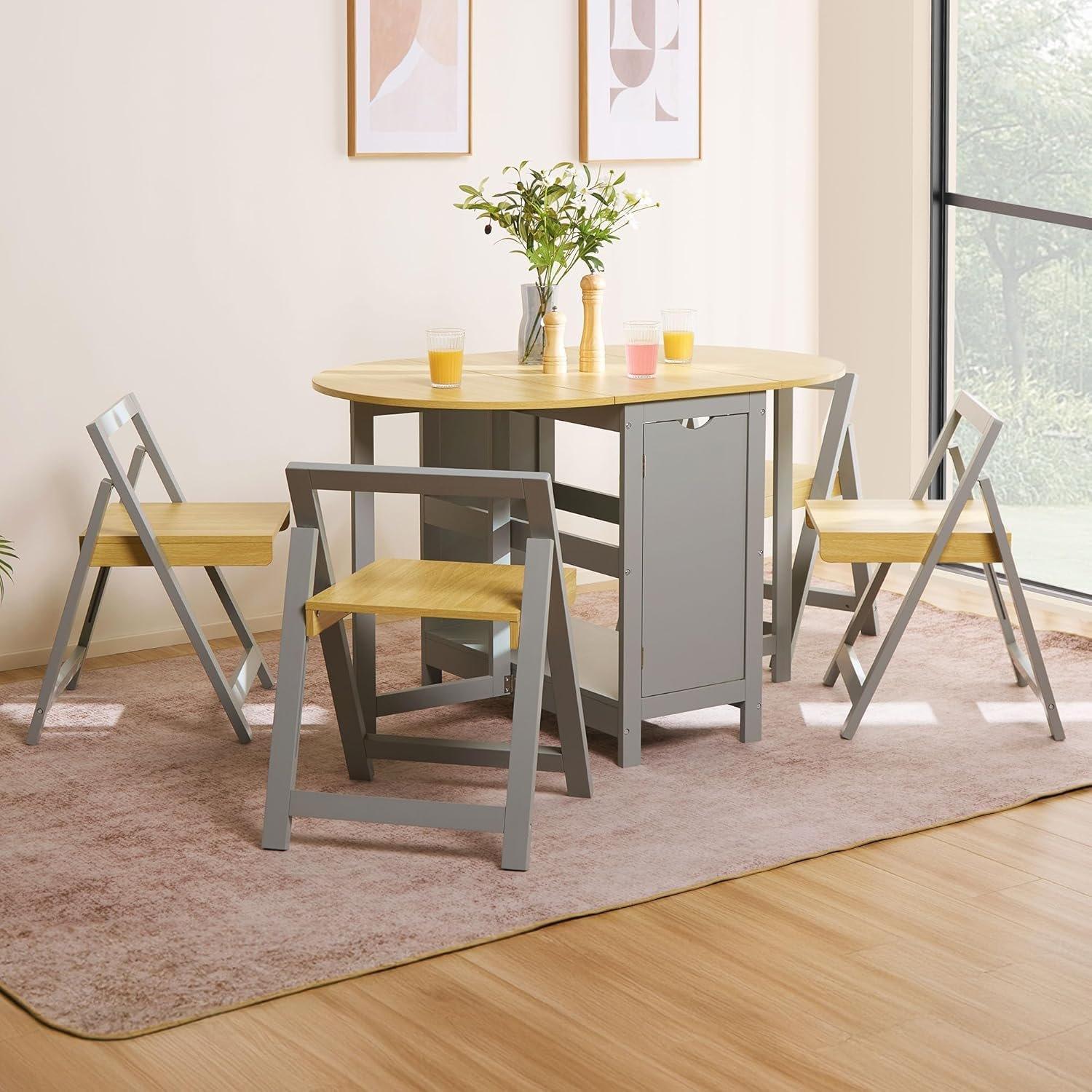 Grey - VonHaus - Firbeck Folding Table and Chairs - 2