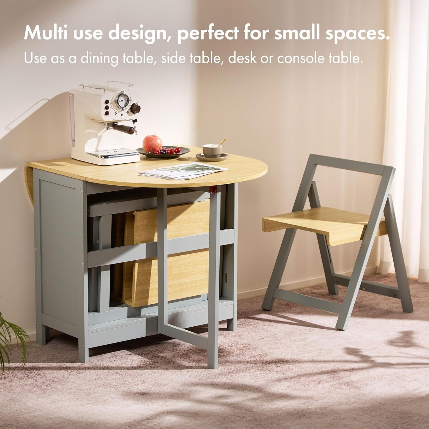 Grey - VonHaus - Firbeck Folding Table and Chairs - 4