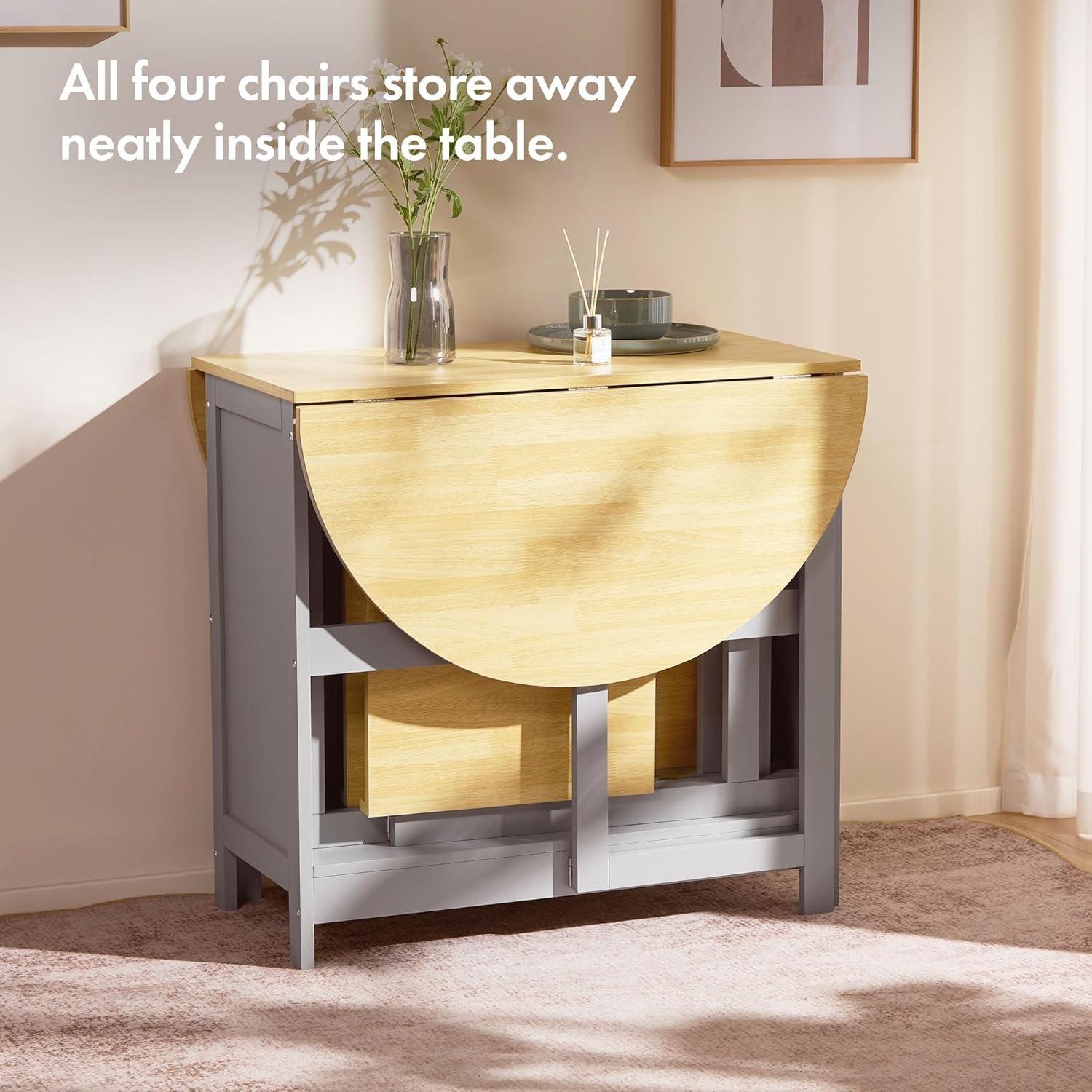 Grey - VonHaus - Firbeck Folding Table and Chairs - 5