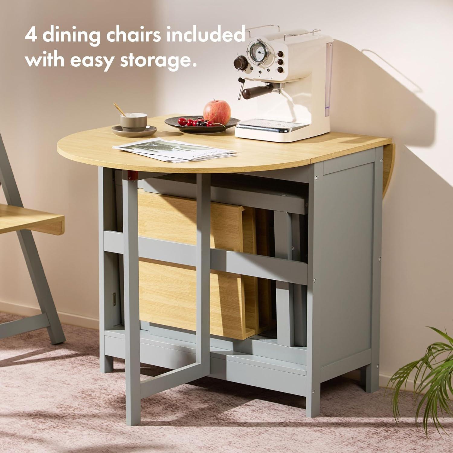 Grey - VonHaus - Firbeck Folding Table and Chairs - 6