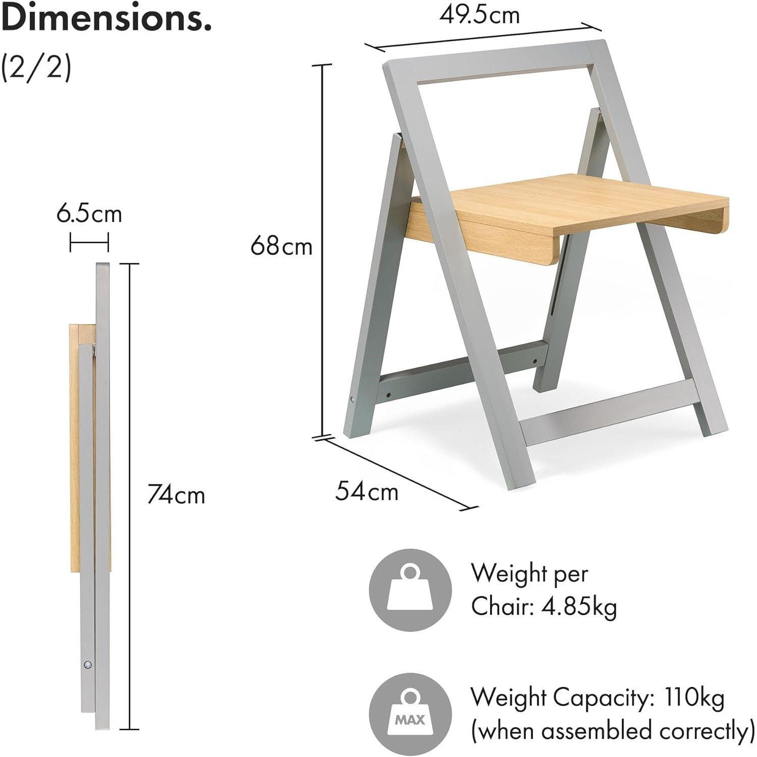 Grey - VonHaus - Firbeck Folding Table and Chairs - 8
