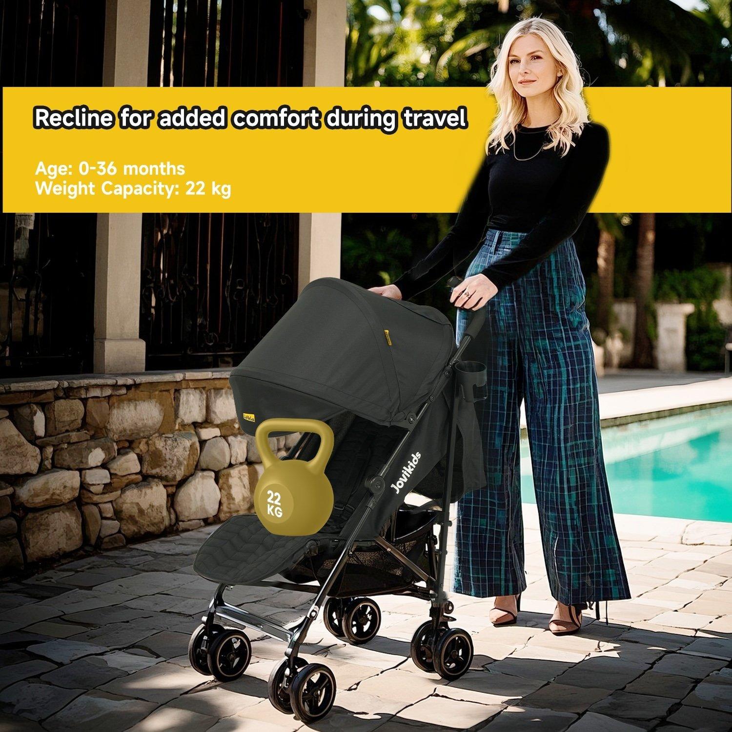 Black - JoviKids - JoviKids Ezra Stroller - Black - 2