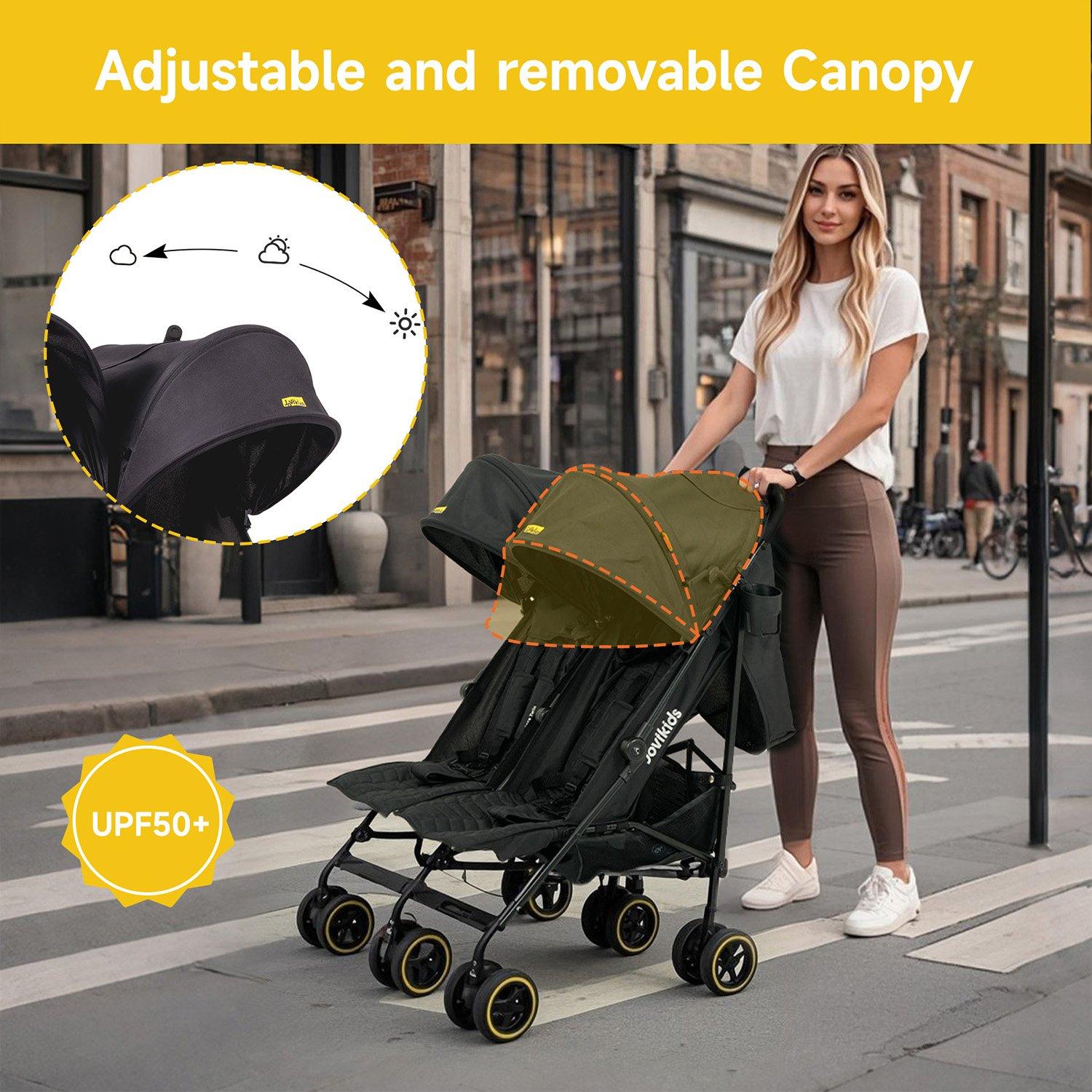 Black - JoviKids - JoviKids Ezra Stroller - Black - 7