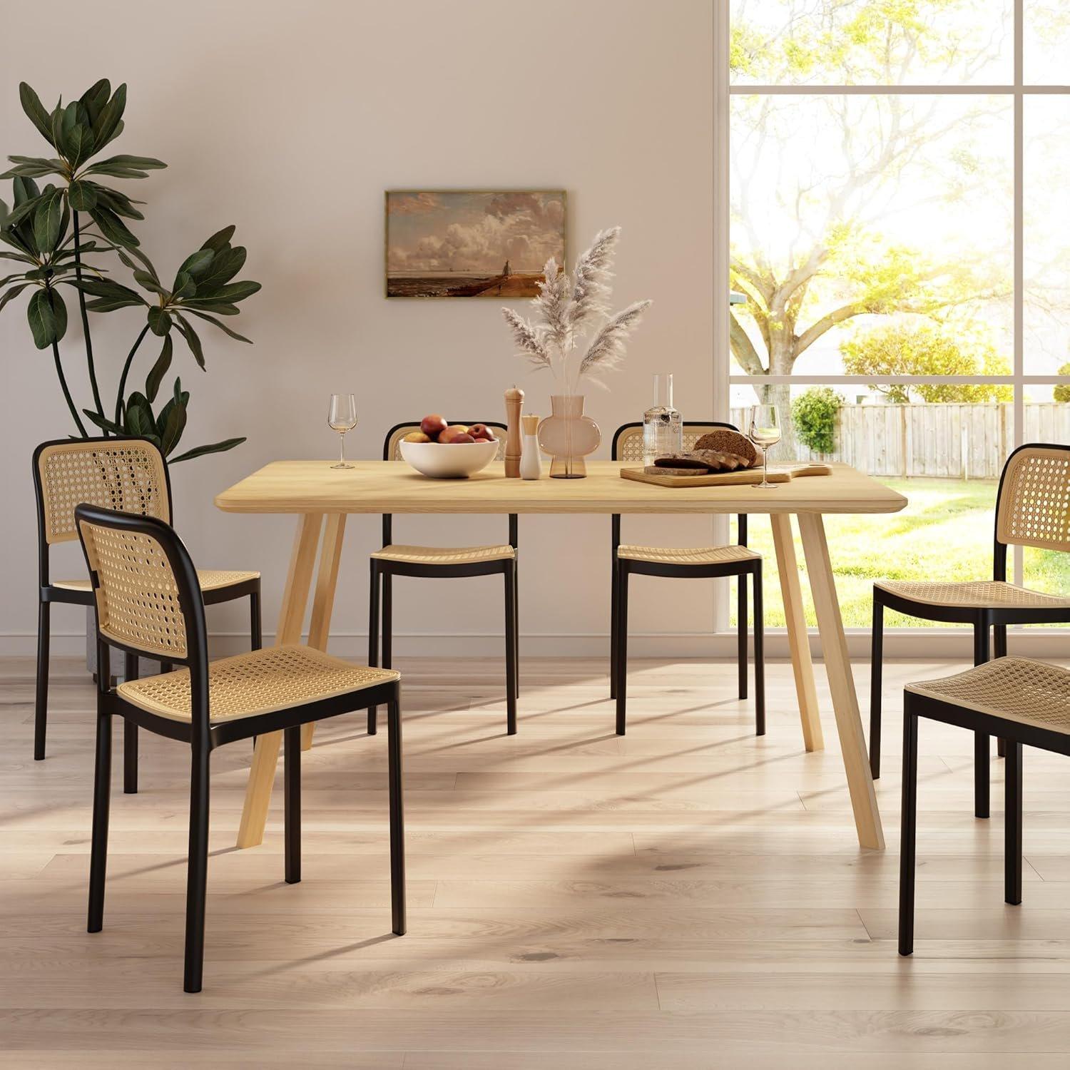 Brown - VonHaus - Spinningfield Dining Table - 6 Seater Table - 2
